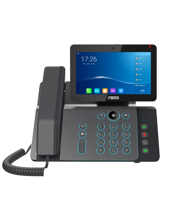 Videotelefono IP Inteligente Empresarial Wifi Fanvil, Android 9.0, 20 Líneas SIP, POE, con Cámara de 5MP.