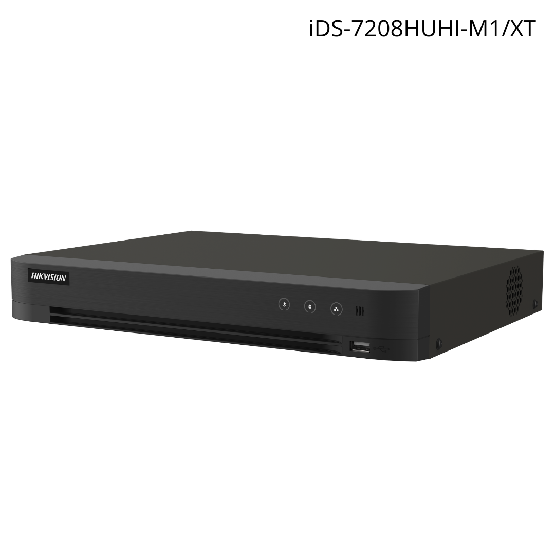 DVR HIKVISION 8ch 4K, 8mps 8ch IP con audio bidireccional H265 + AcuSense HDD 10 TB iDS-7208HUHI-M1/XT