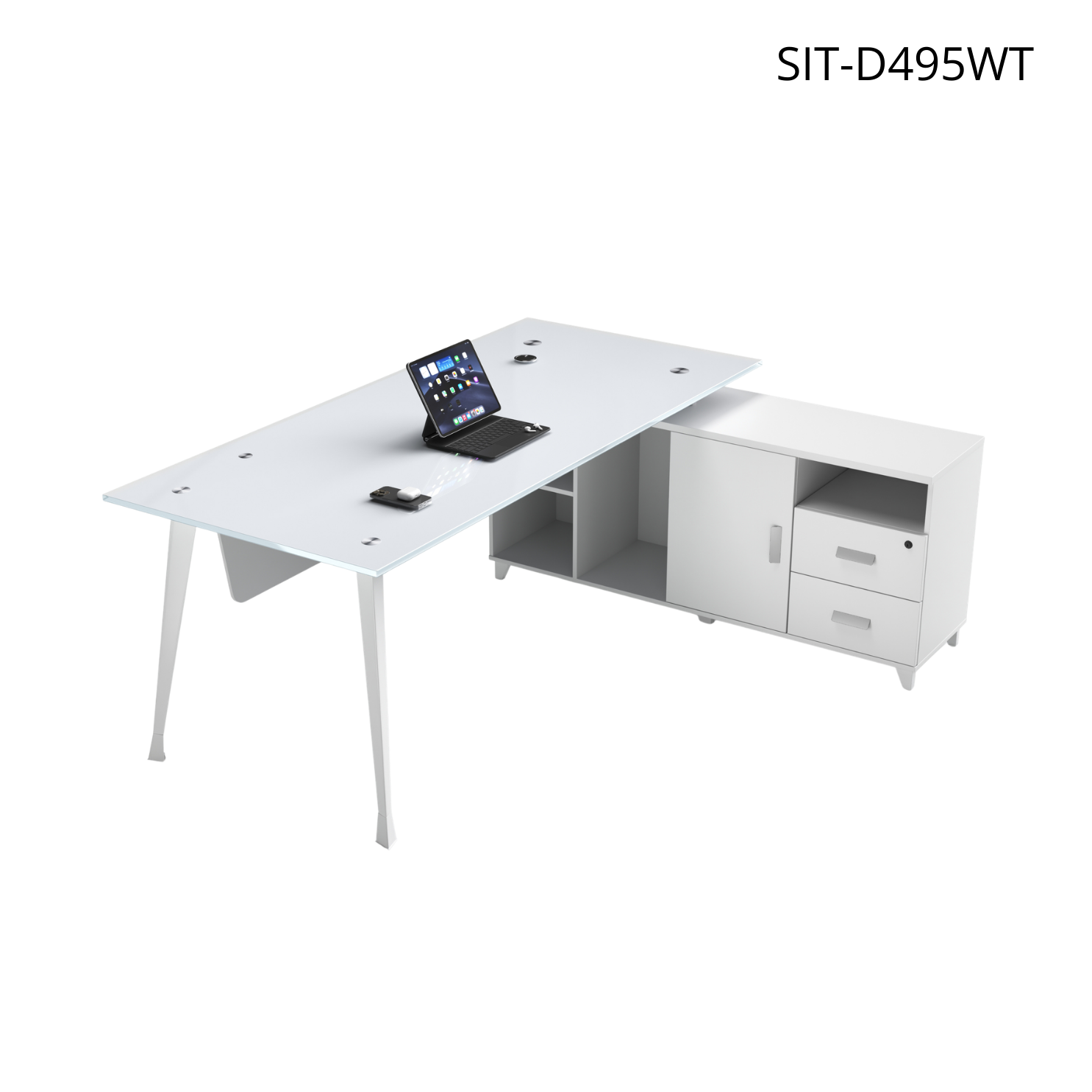 Escritorio SIT vidrio templado melamina negro medidas 160 x 80 x 75 cm SIT-D495BK