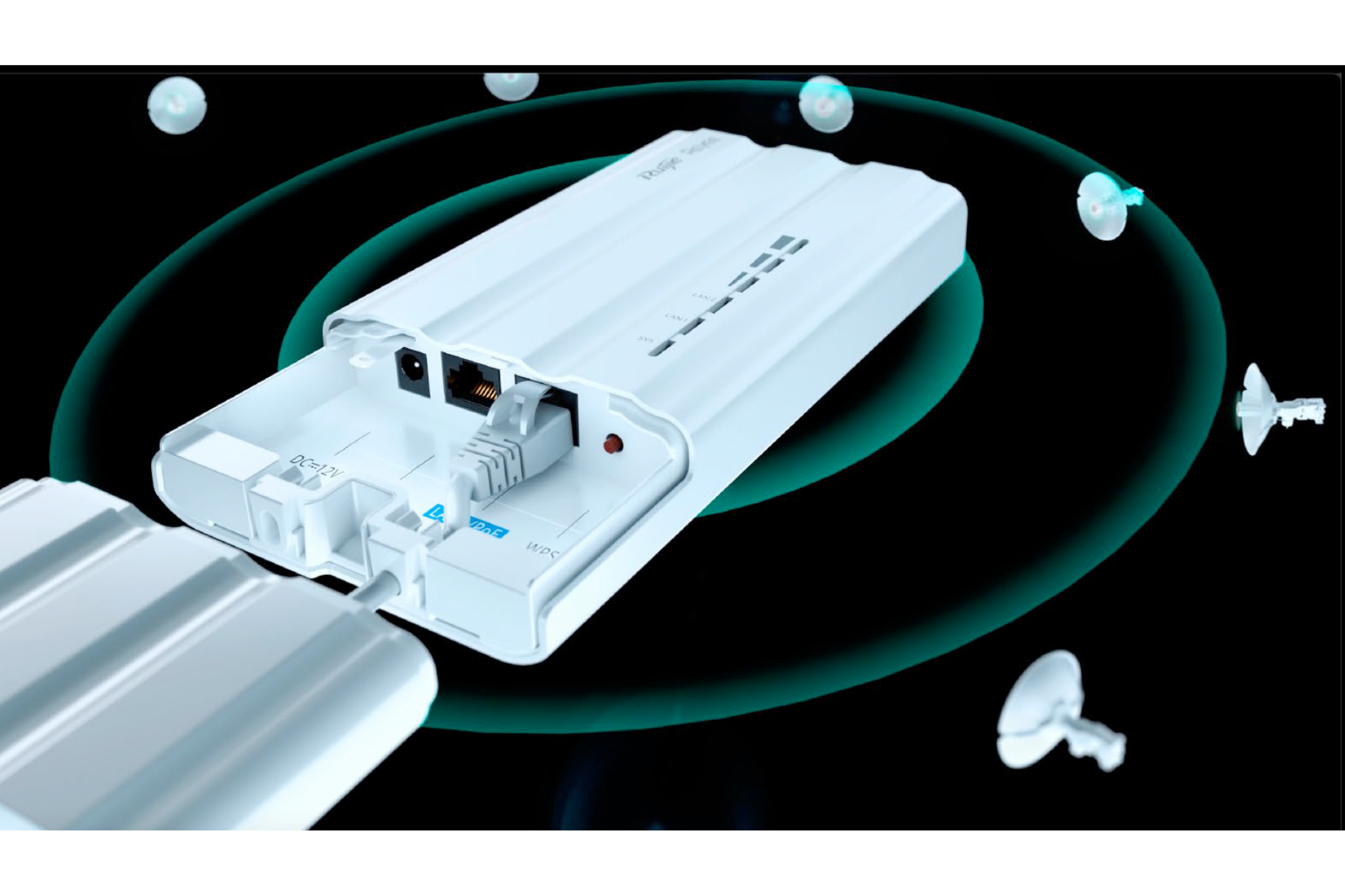 ESTACIÓN BASE INALÁMBRICA RUIJIE 32 CONEXIONES PUNTO MULTI-PUNTO PTMP, HASTA 867 MBPS EN 5 GHZ