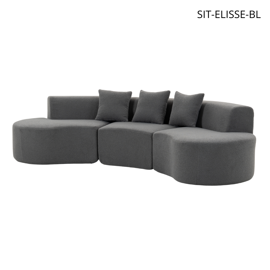 Sofá SIT Elisse foam de alta densidad color azul gris / medidas 284 x 133.5 x 68 cm SIT-ELISSE