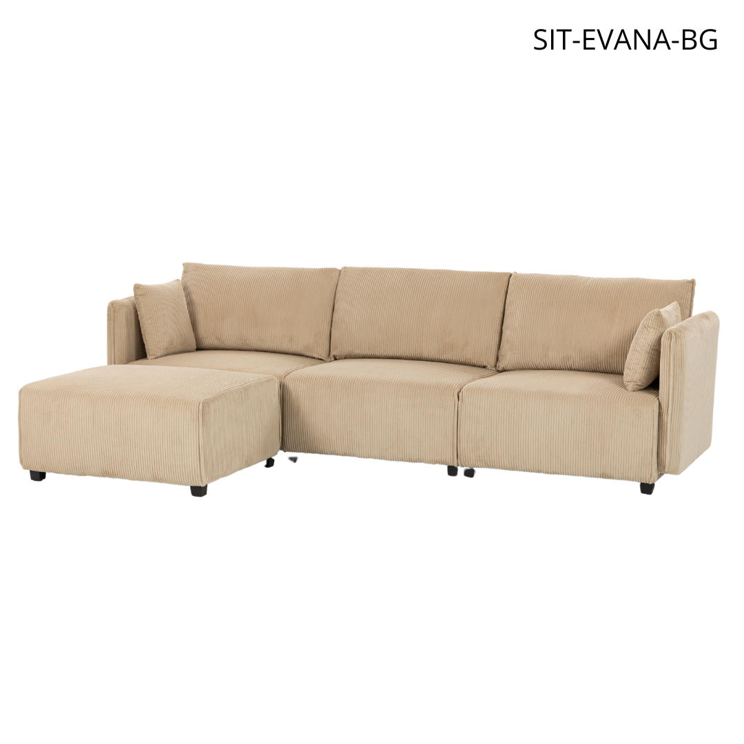 Sofá SIT Evana foam de alta densidad, colores beige, azul claro, gris claro / medidas 269 x 161 x 88 cm / SIT-EVANA