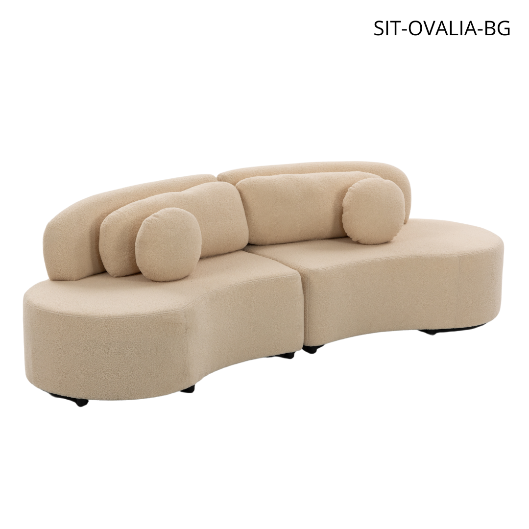 Sofá SIT Ovalia de alta densidad color beige, azul, cade / medidas 267 x 96 x 76 cm / SIT-OVALIA