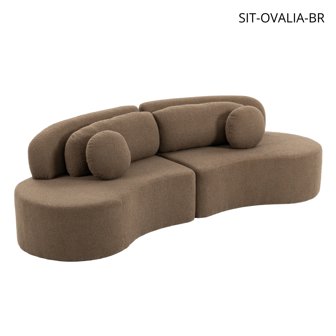 Sofá SIT Ovalia de alta densidad color beige, azul, cade / medidas 267 x 96 x 76 cm / SIT-OVALIA