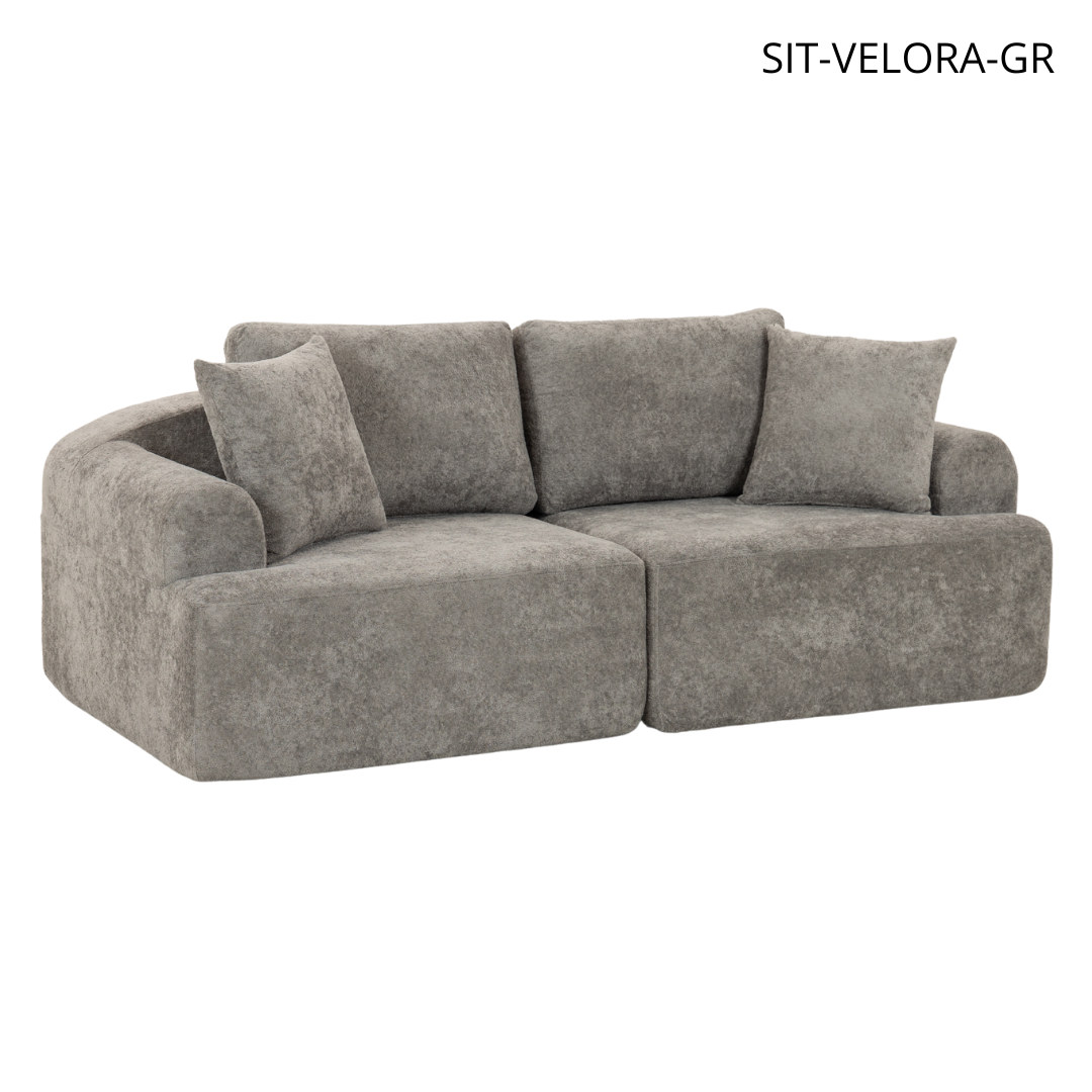 Sofá SIT Velora foam de alta densidad, colores café, gris oscuro o blanco gris / medidas 200 x 90 x 74 cm / SIT-VELORA