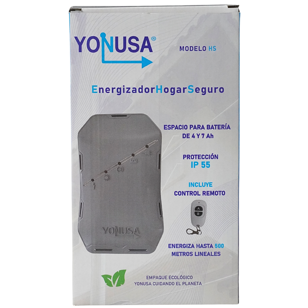 ENERGIZADOR YONUSA DE GENERACIÓN YONUSA, CUBRE 500 MTS LINEALES O 100 MTS EN 5 LINEAS,CONTROL REMOTO