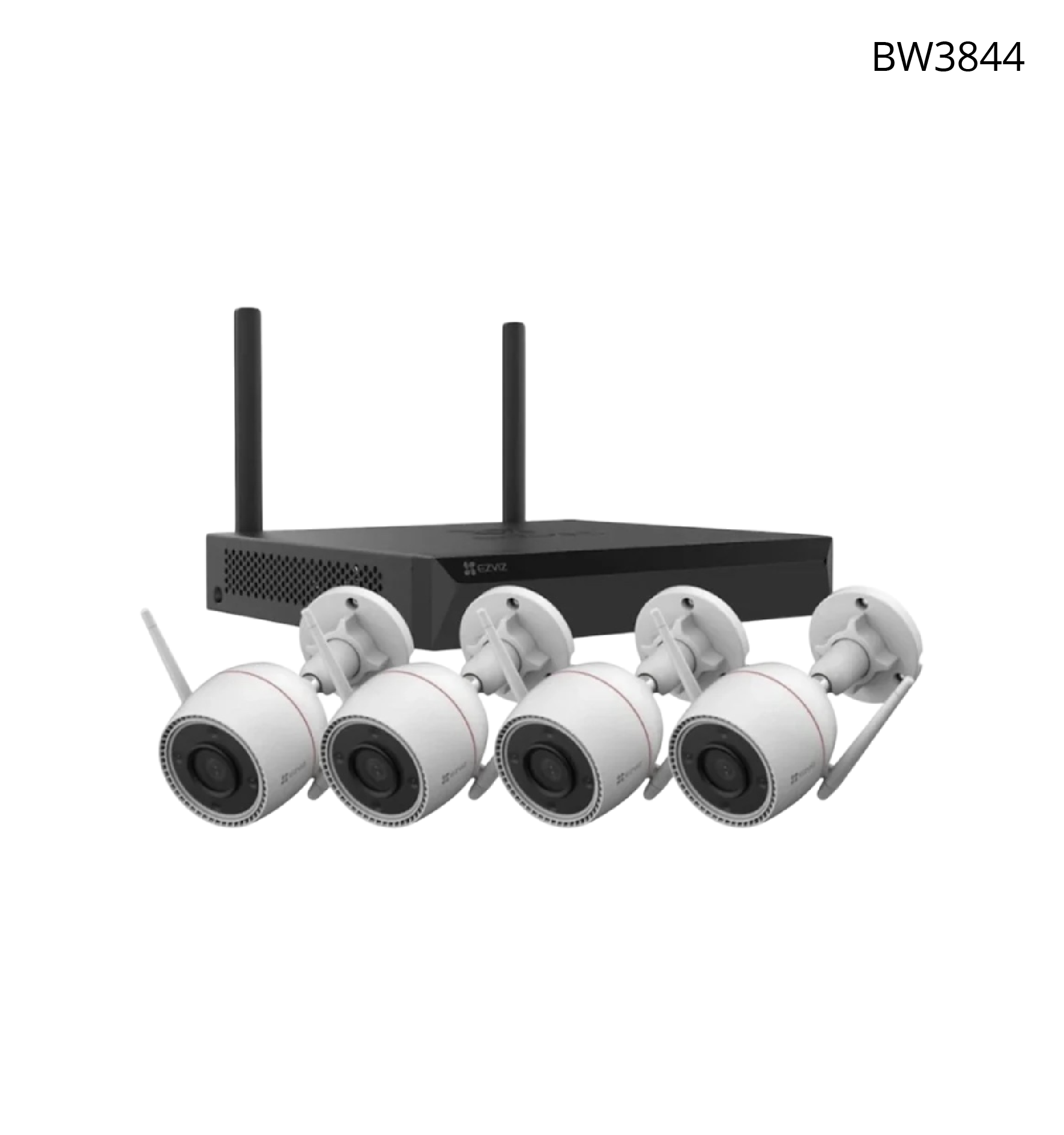 Kit EZVIZ de 4 Cámaras H3C 2K + NVR X5S Inalámbrico de 8 canales, Visión Nocturna 30 MTS, IP66.