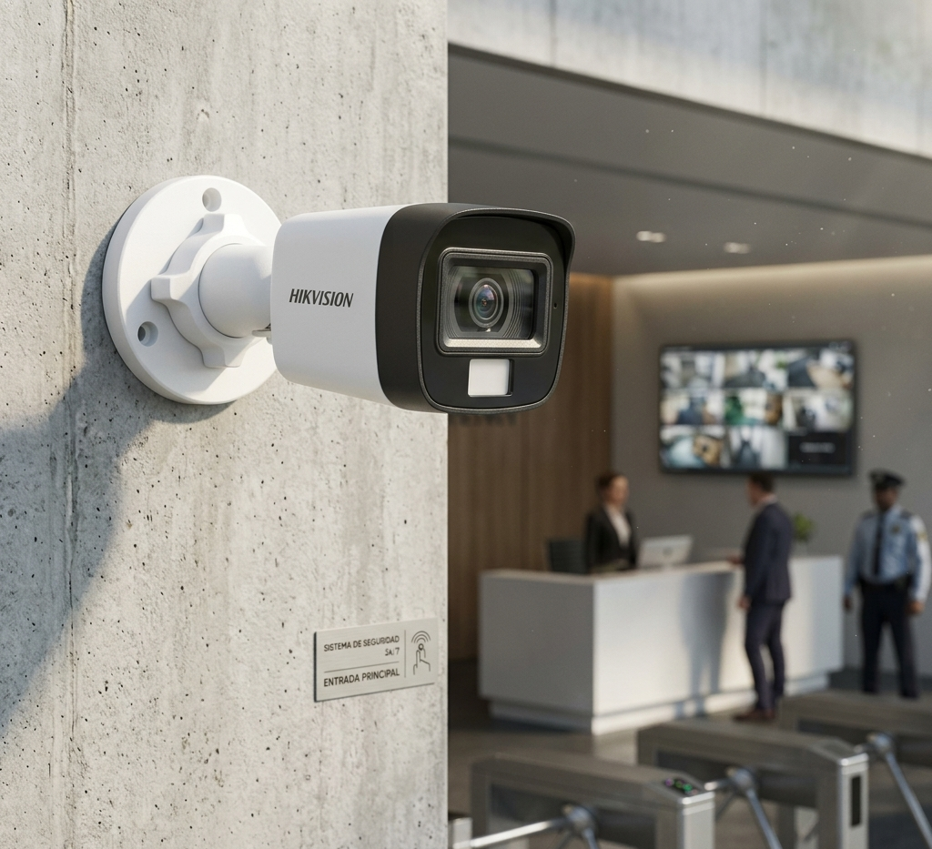Cámara TurboHD HIKVISION 2 MP, micrófono, Dual Light IR 30 m + 20 m Luz blanca IP67 2.8 mm | DS-2CE16D0T-LFS
