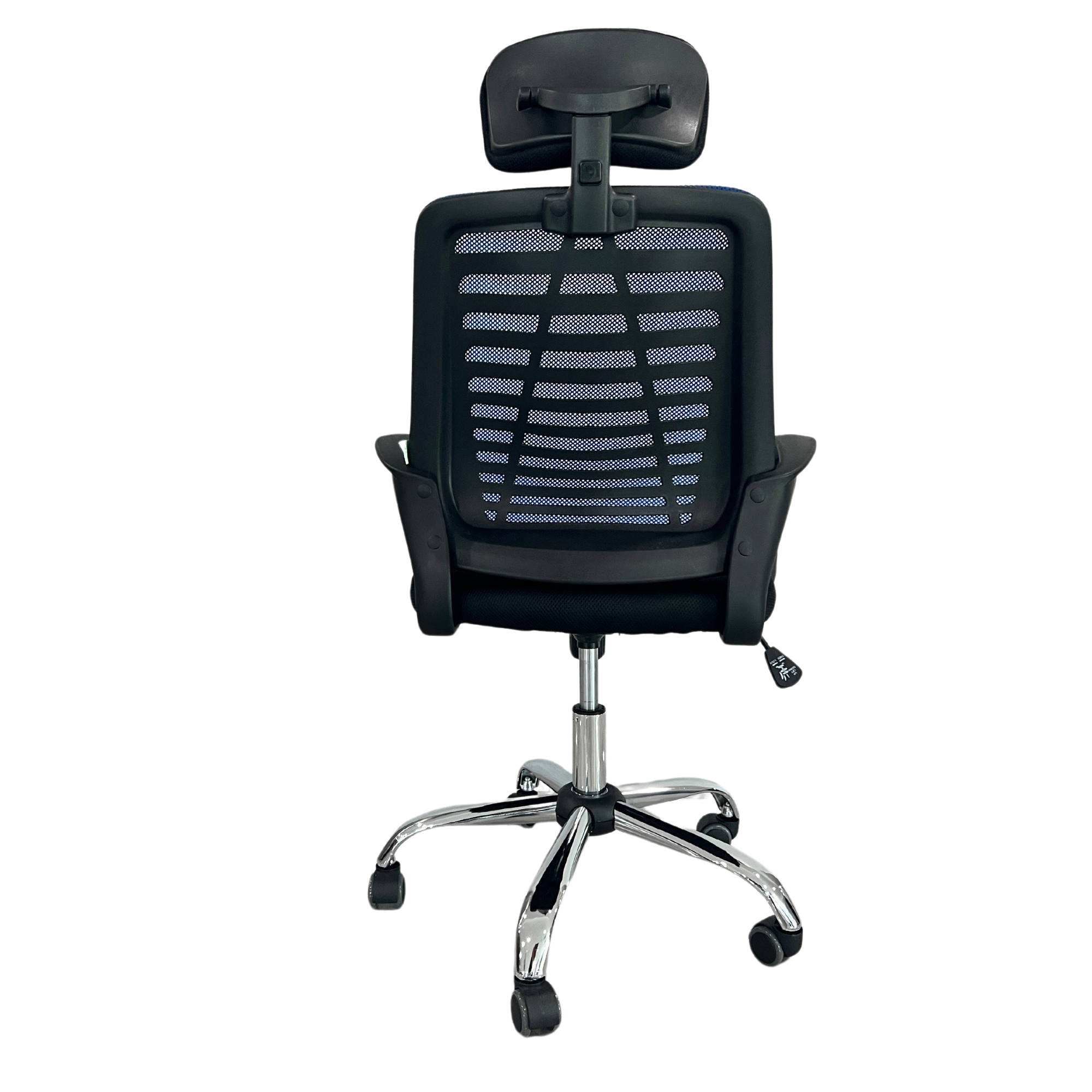 Silla SIT Ejecutiva, base cromada, Color Negro y Azul. Peso: 200Lbs.