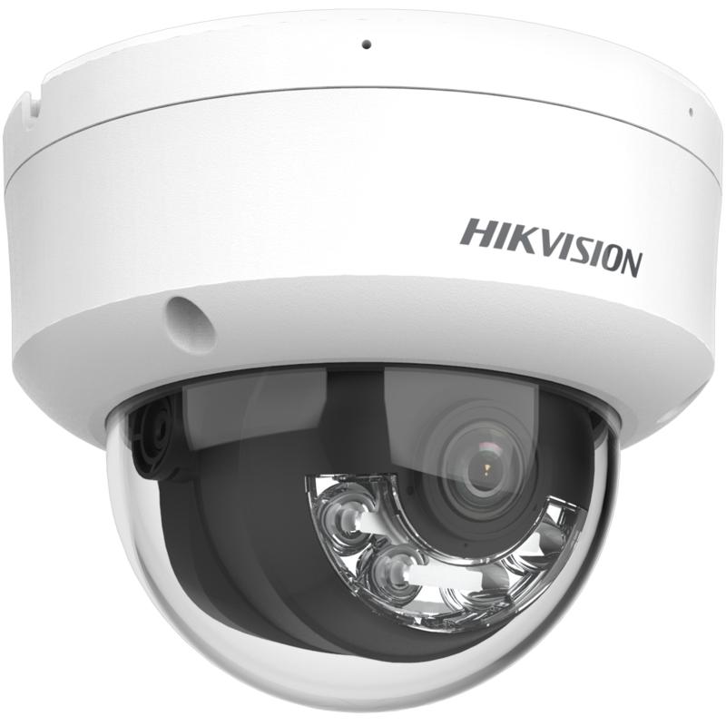 Cámara HIKVISION IP domo 4 MP, lente 2.8 mm, micrófono, AcuSense, Dual Light, IR EXIR, IP67, PoE, ONVIF
