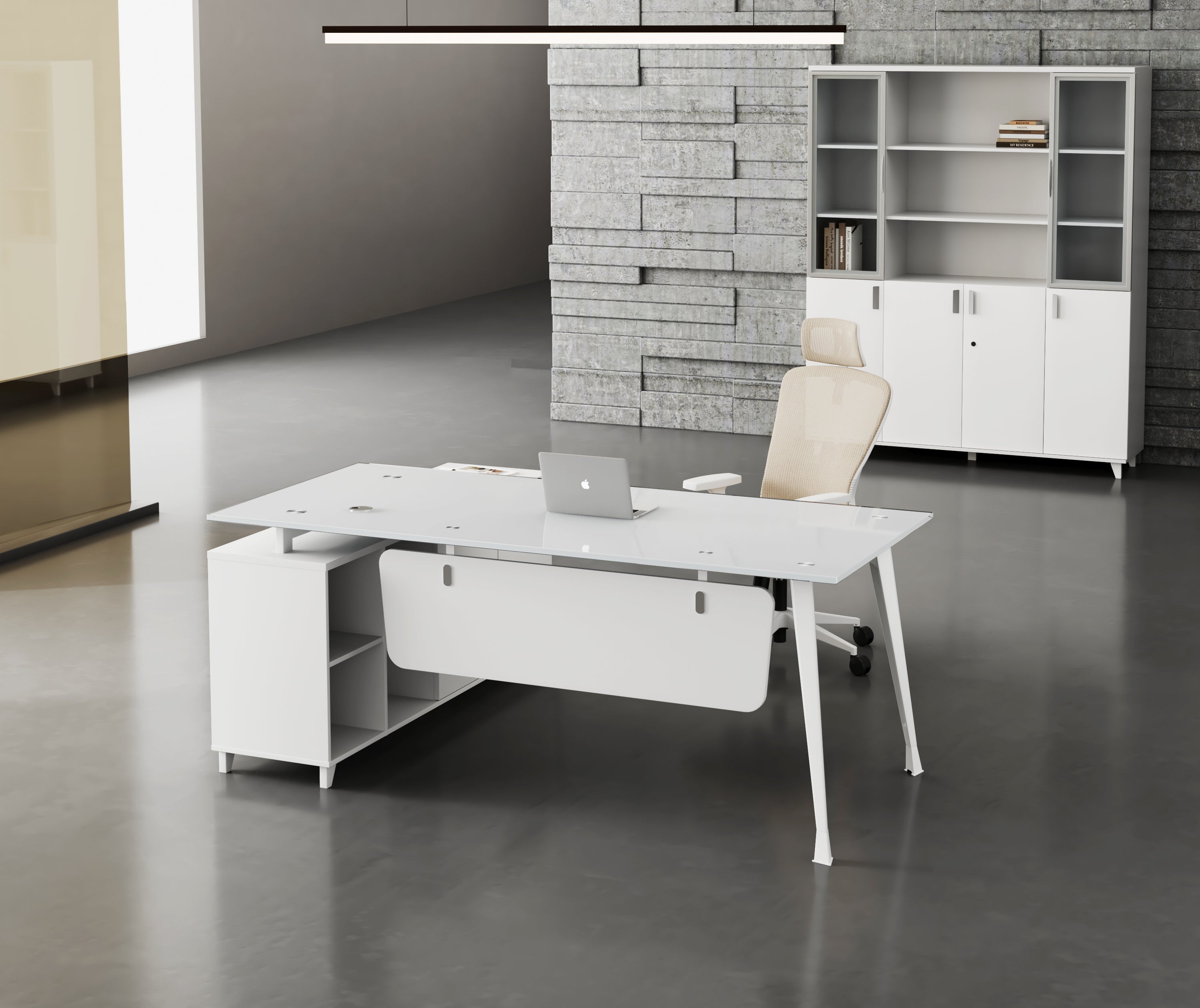 Escritorio SIT vidrio templado melamina negro medidas 160 x 80 x 75 cm SIT-D495BK