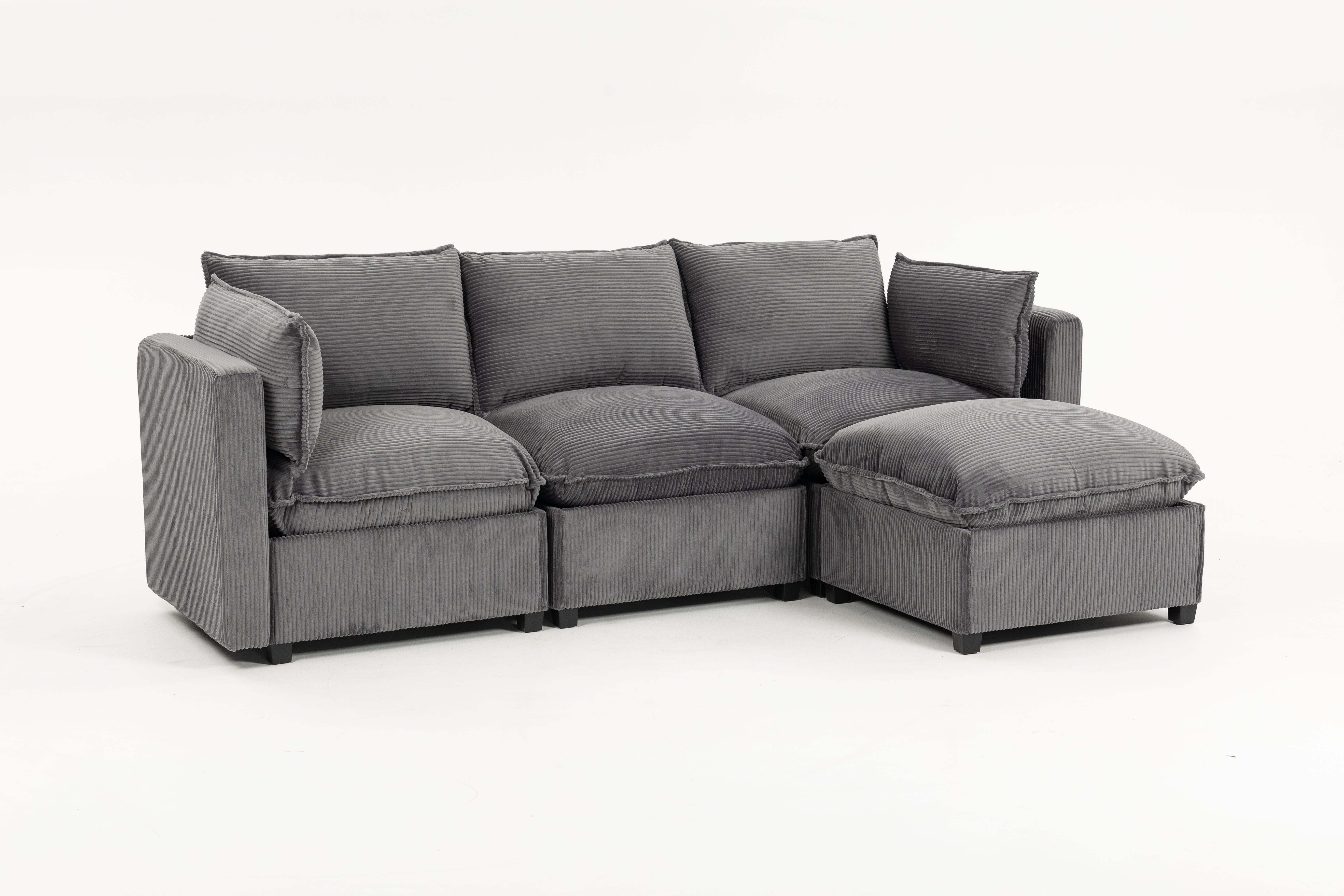 Sofá SIT Louren foam de alta densidad color beige, negro, gris / medida 212 x 155 x 68/84 cm / SIT-LOUREN