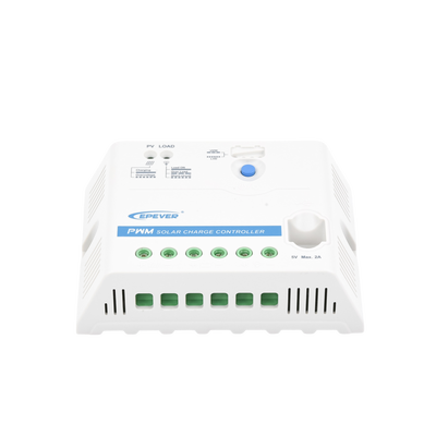 Controlador Solar Epever, PWM 12/24V, 30A, Salida USB.