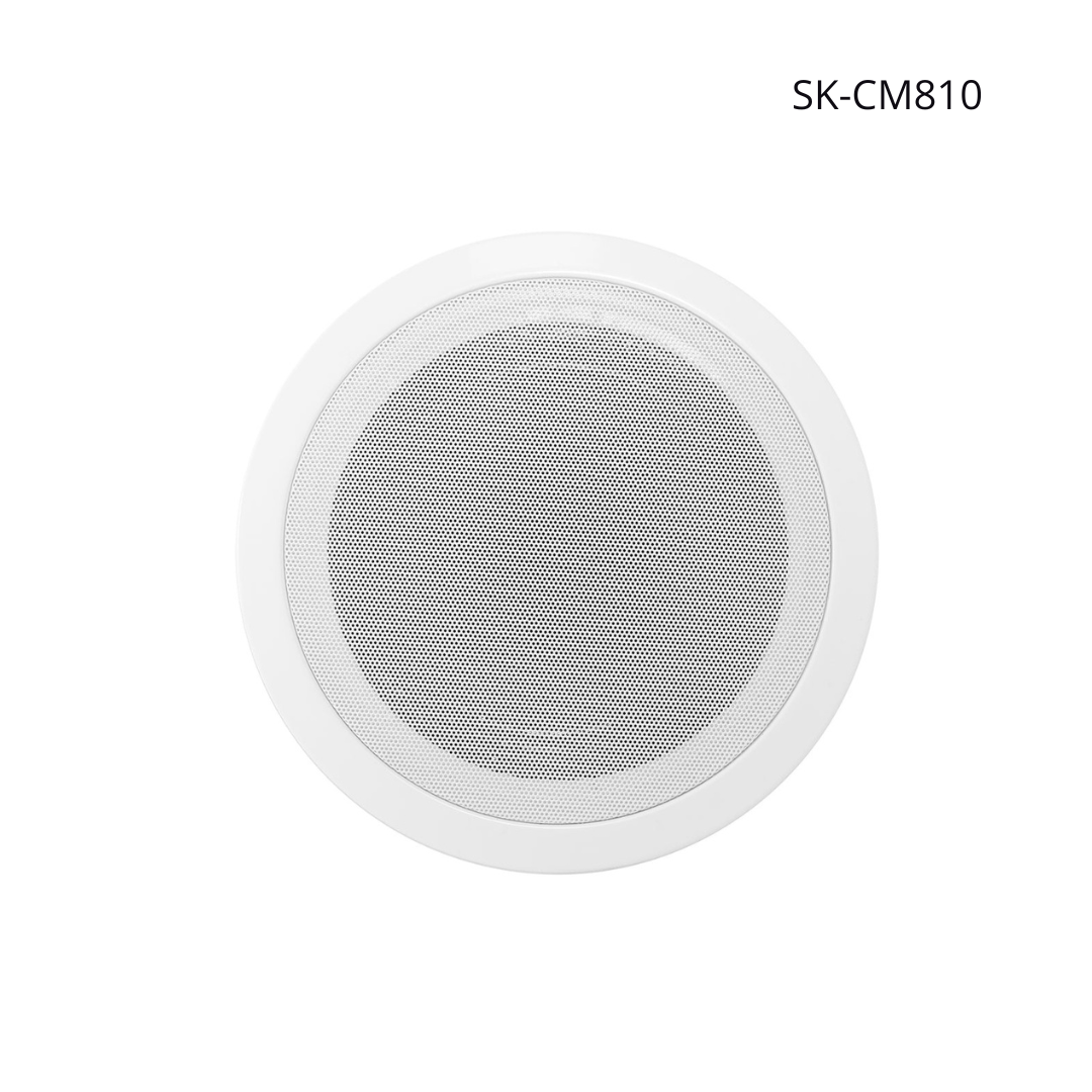 Parlante SKAUDIO Blanco, Techo, Metal 100/70v, 5/10W, 8 pulgadas.