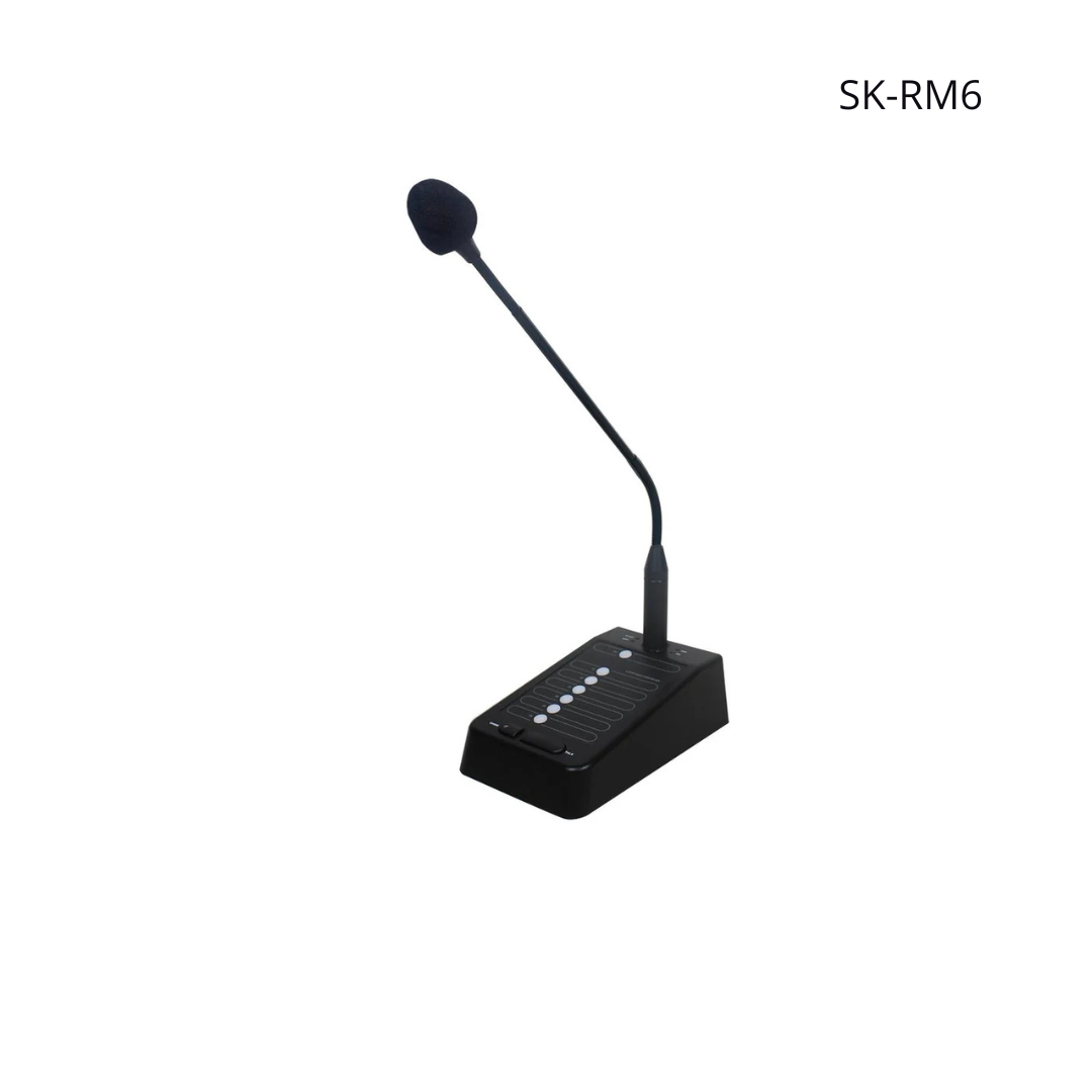 Micrófono SKAUDIO de 6 Zonas para Amplificadores SK-MPRO, Conector RJ45.