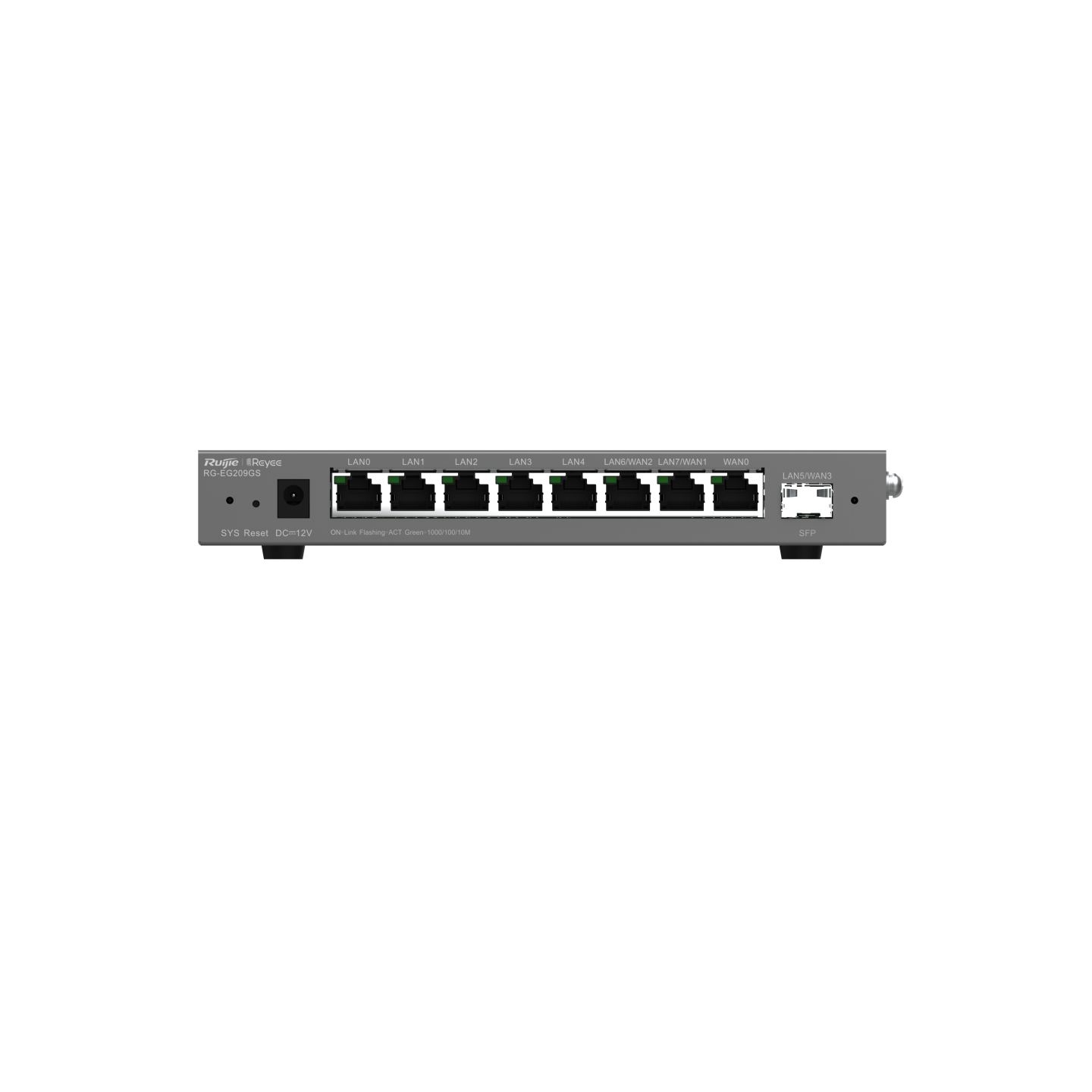 Router Ruijie administrable con 9 puertos gigabit, soporta 2x WAN, 1 puerto SFP 1 GB, 200 clientes RGEG209GS