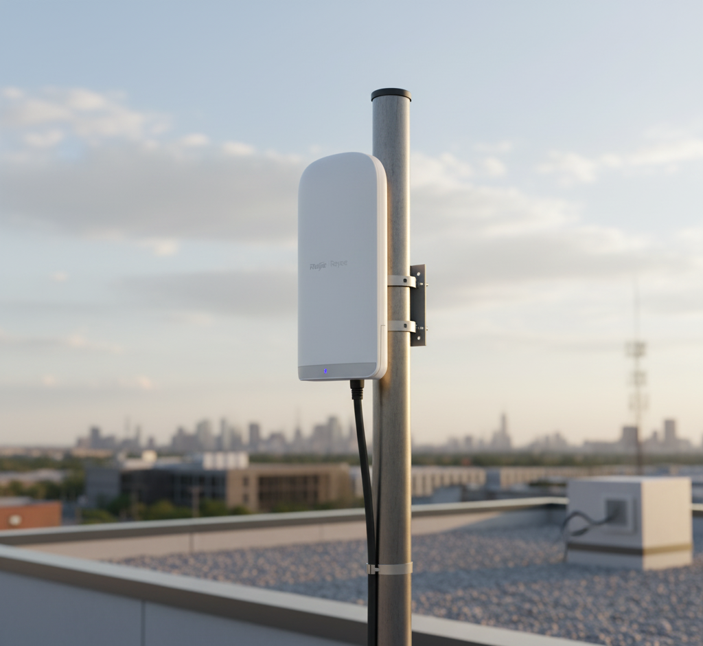 Punto a punto 3 km, Ruijie banda 5 GHz, especializado para cámaras, compatible Airmetro, puertos POE, 15.4 W RGEST330FP