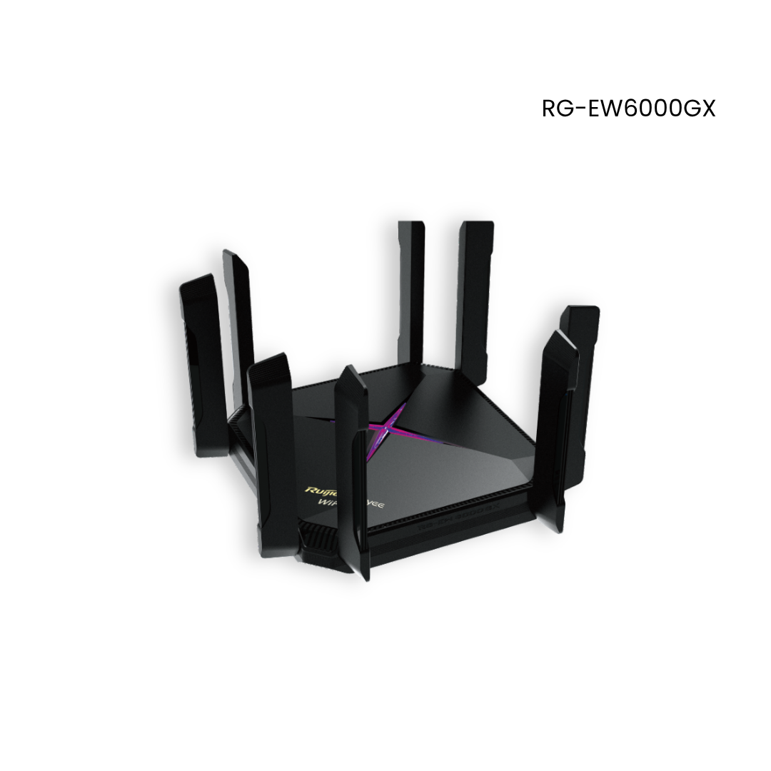 Router Ruijie 8 antenas, inalámbrico mesh, gaming, suma ancho de banda, 4 puertos LAN gigabit, WiFi 6 RGEW6000GX
