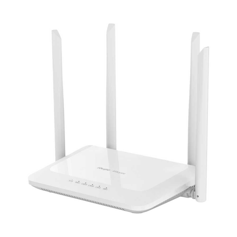 Router inalámbrico Ruijie Wifi Doble Banda / 1 Puerto Wan 10/100 y 3 Puertos Lan / Hasta 1200 Mbps.