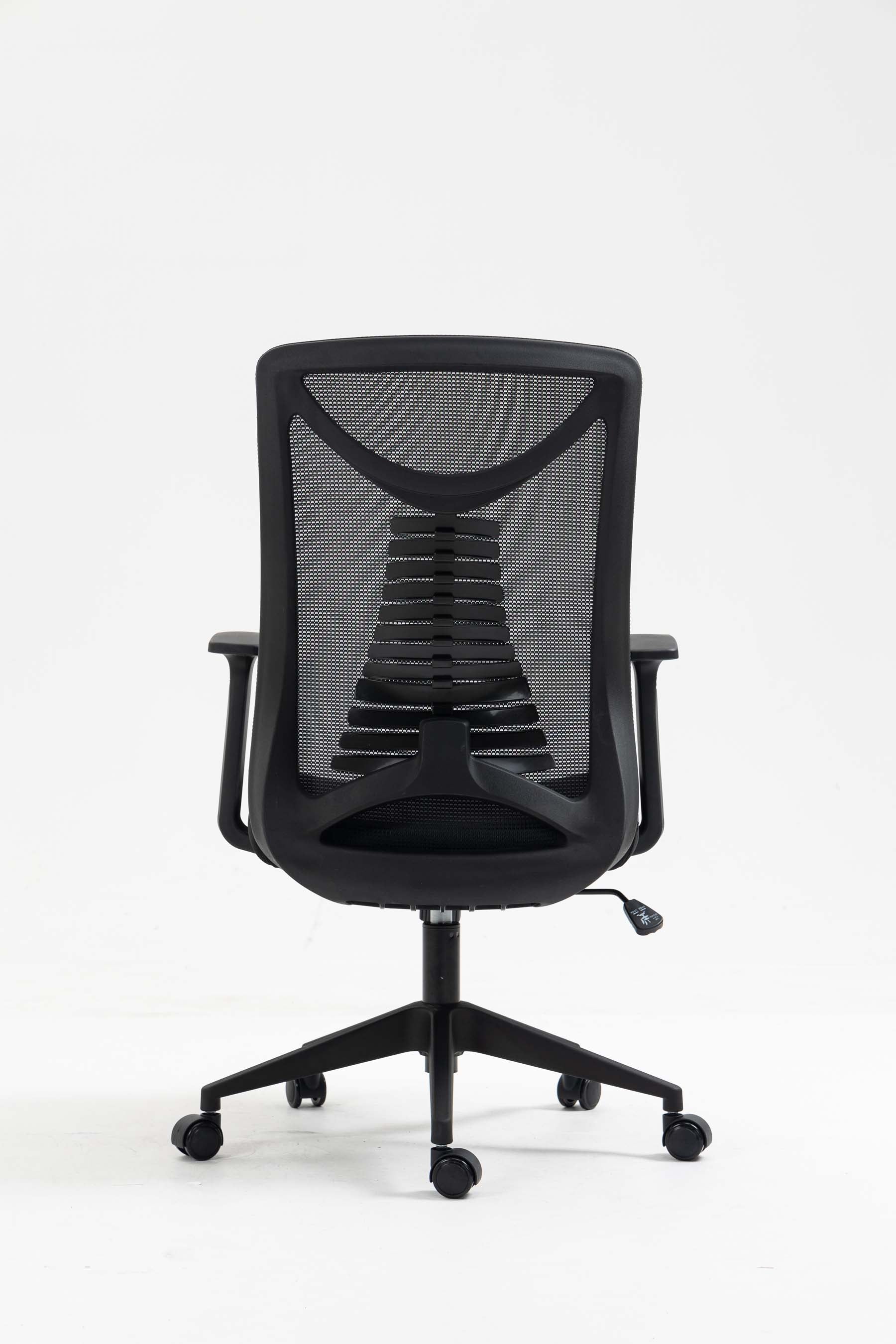 Silla Sit ejecutiva, malla negra, inclinacion flexible, ruedas de goma, soporta 250 lbs, apoyo lumbar