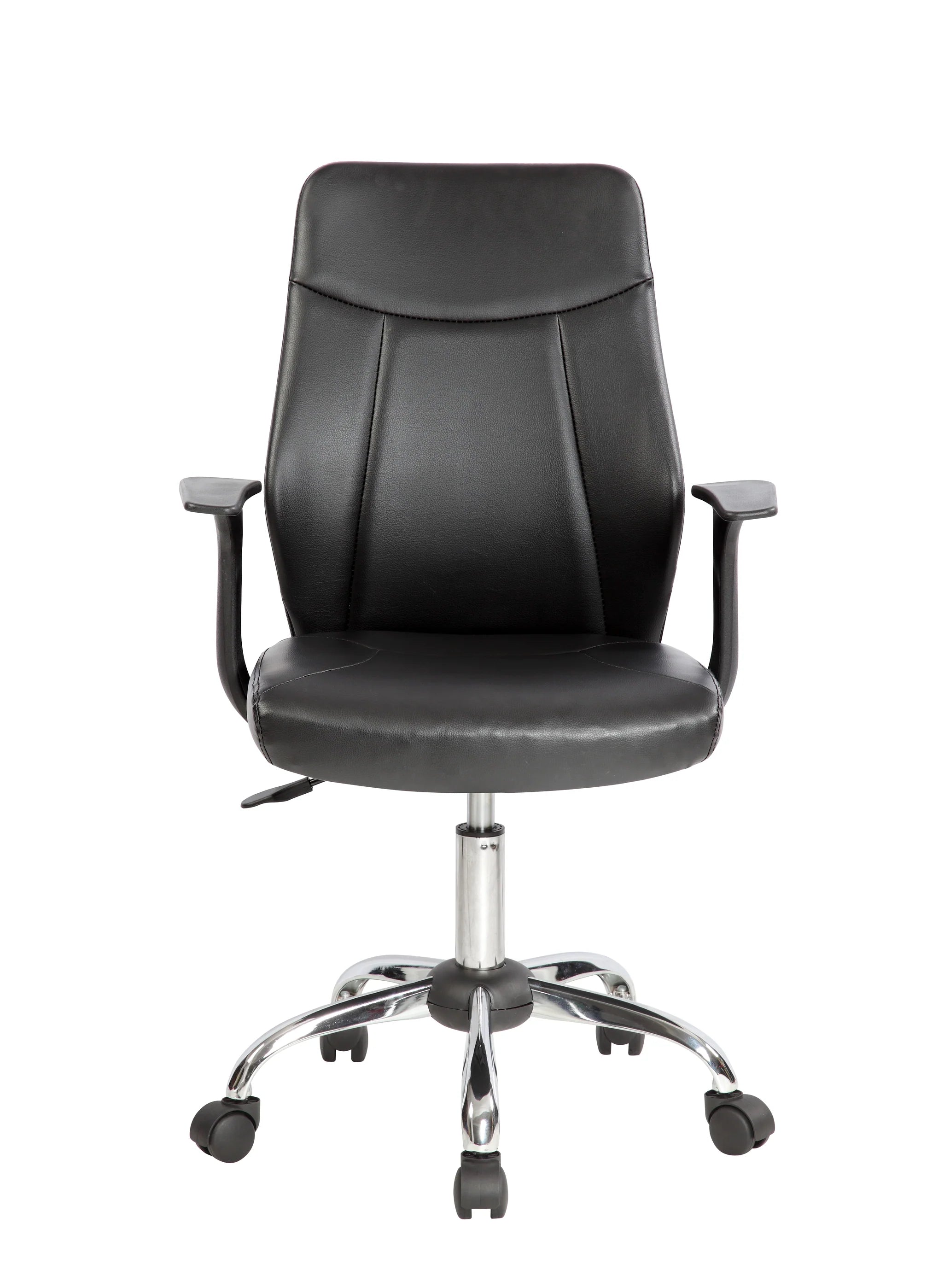 Silla SIT Ejecutiva, cuero sintético, asiento acolchonado. Color Negro. Peso: 250Lbs.