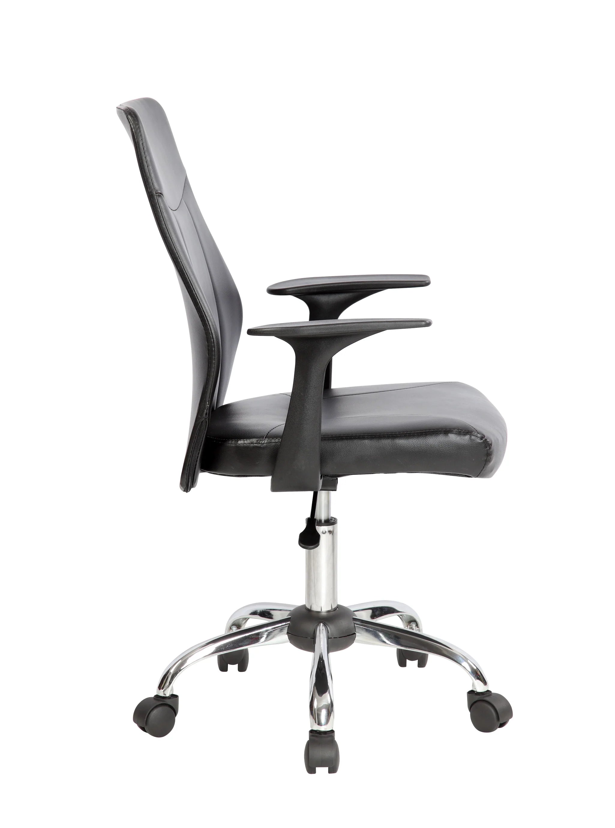 Silla SIT Ejecutiva, cuero sintético, asiento acolchonado. Color Negro. Peso: 250Lbs.