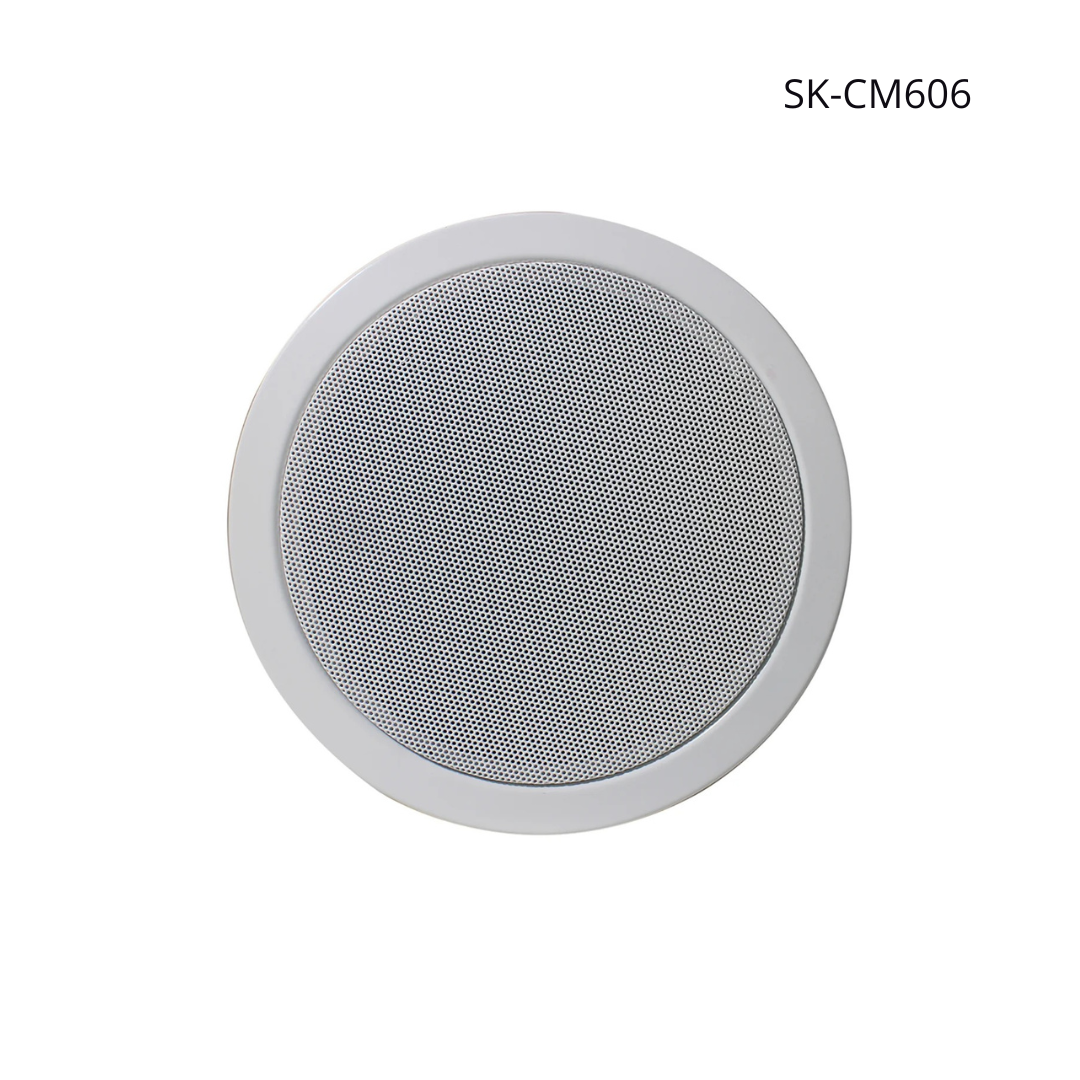 Parlante SKAUDIO, Color Blanco, Techo, Metal 100/70V, 1.5/3/6W, 6 pulgadas.