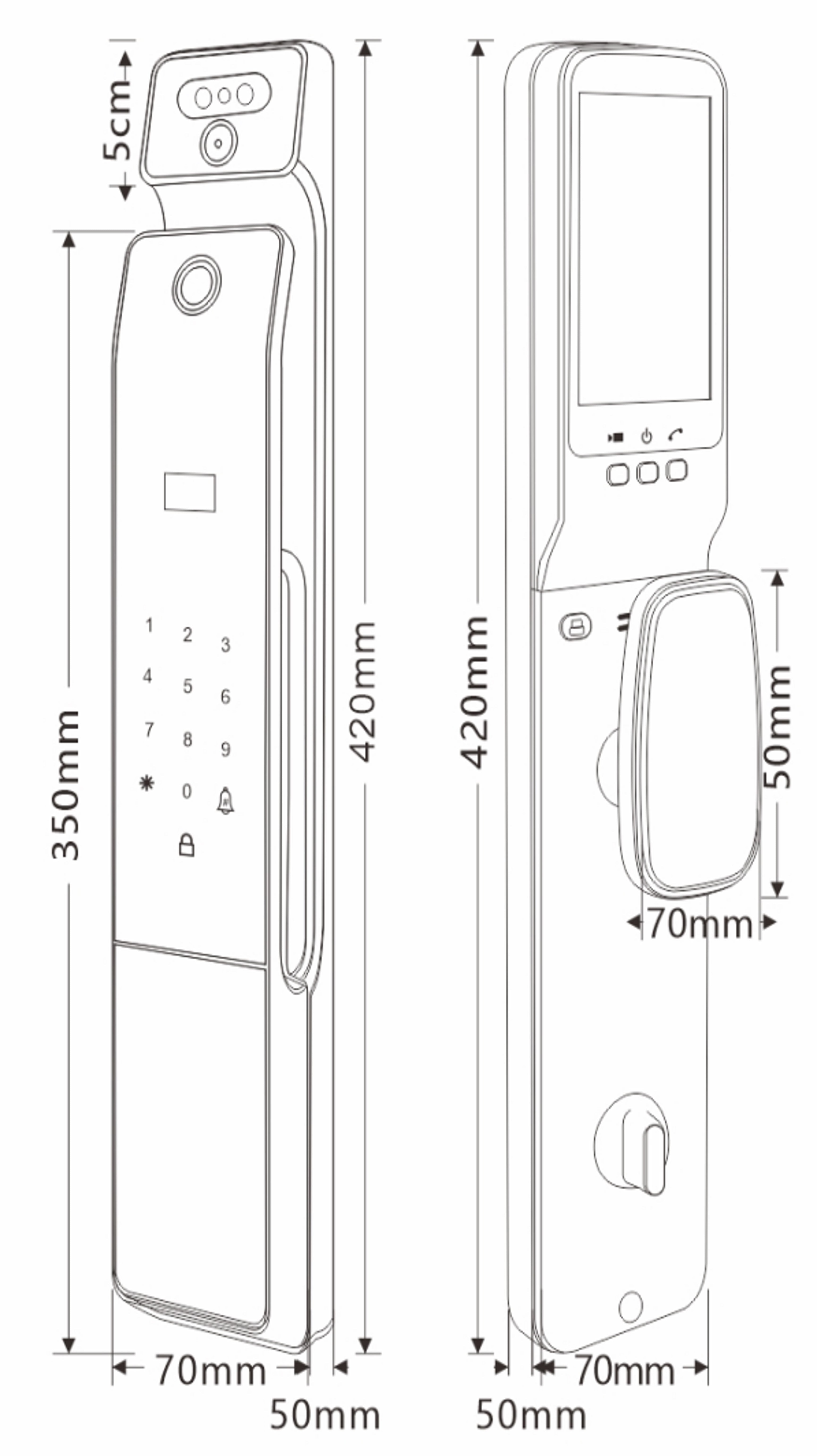 CERRADURA SKYLINK WIFI TUYA APP ROSTRO PALMA HUELLA TARJETA CODIGO PESTILLO 6068