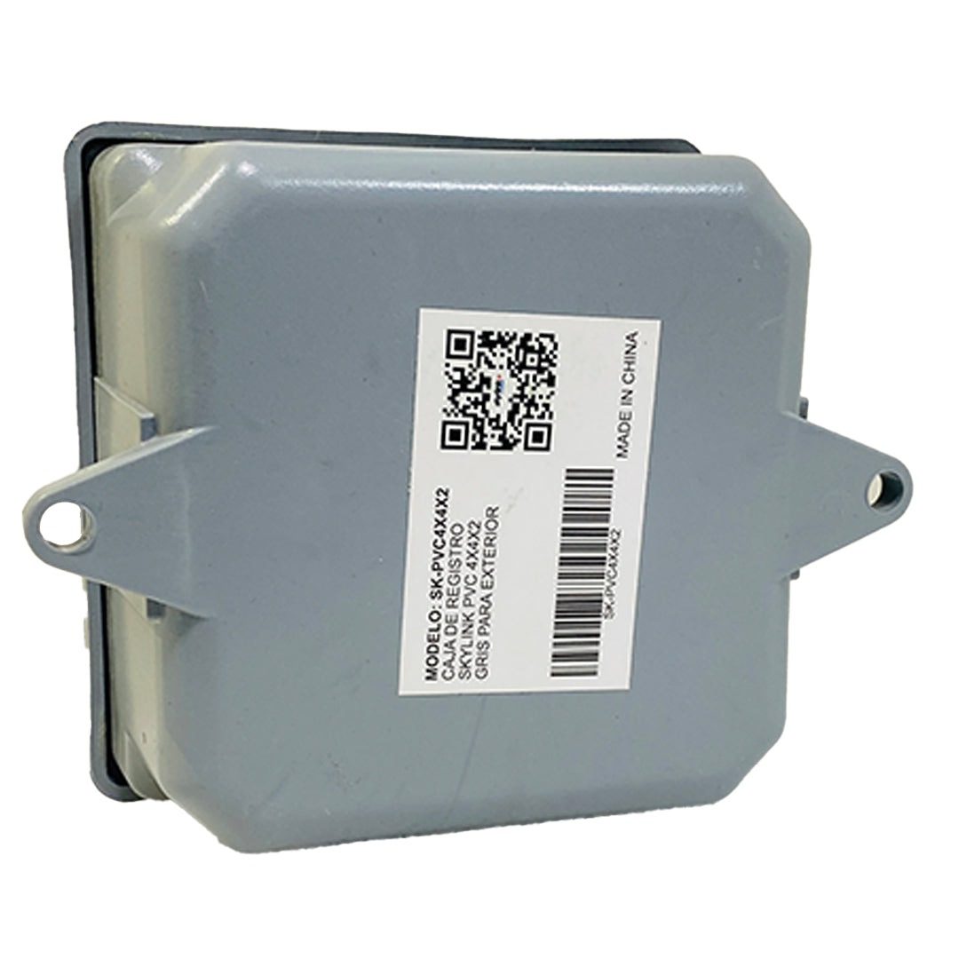 CAJA SKYLINK 4X4X2 DE REGISTRO PVC COLOR GRIS / EXTERIOR / PESADA