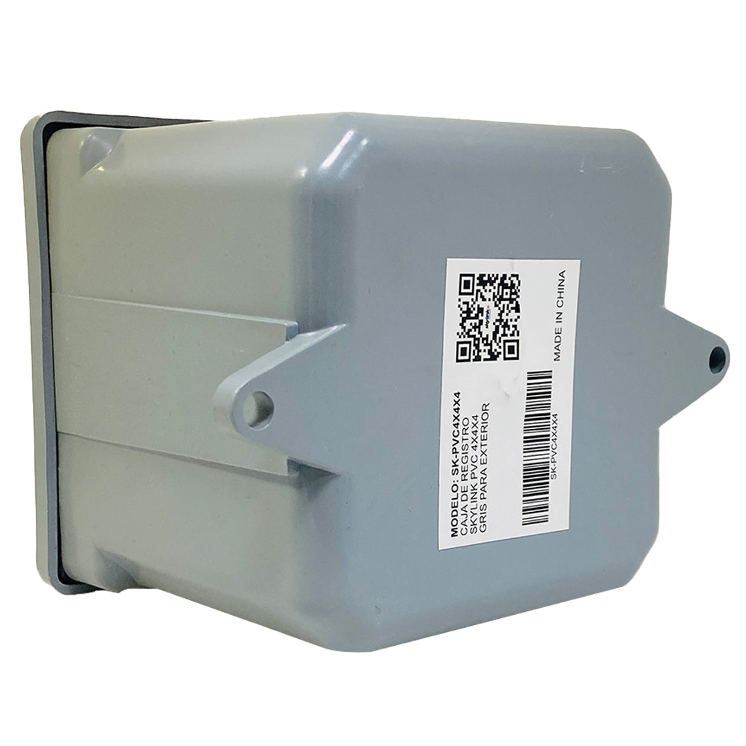CAJA SKYLINK 4X4X4 DE REGISTRO PVC COLOR GRIS / EXTERIOR / PESADA