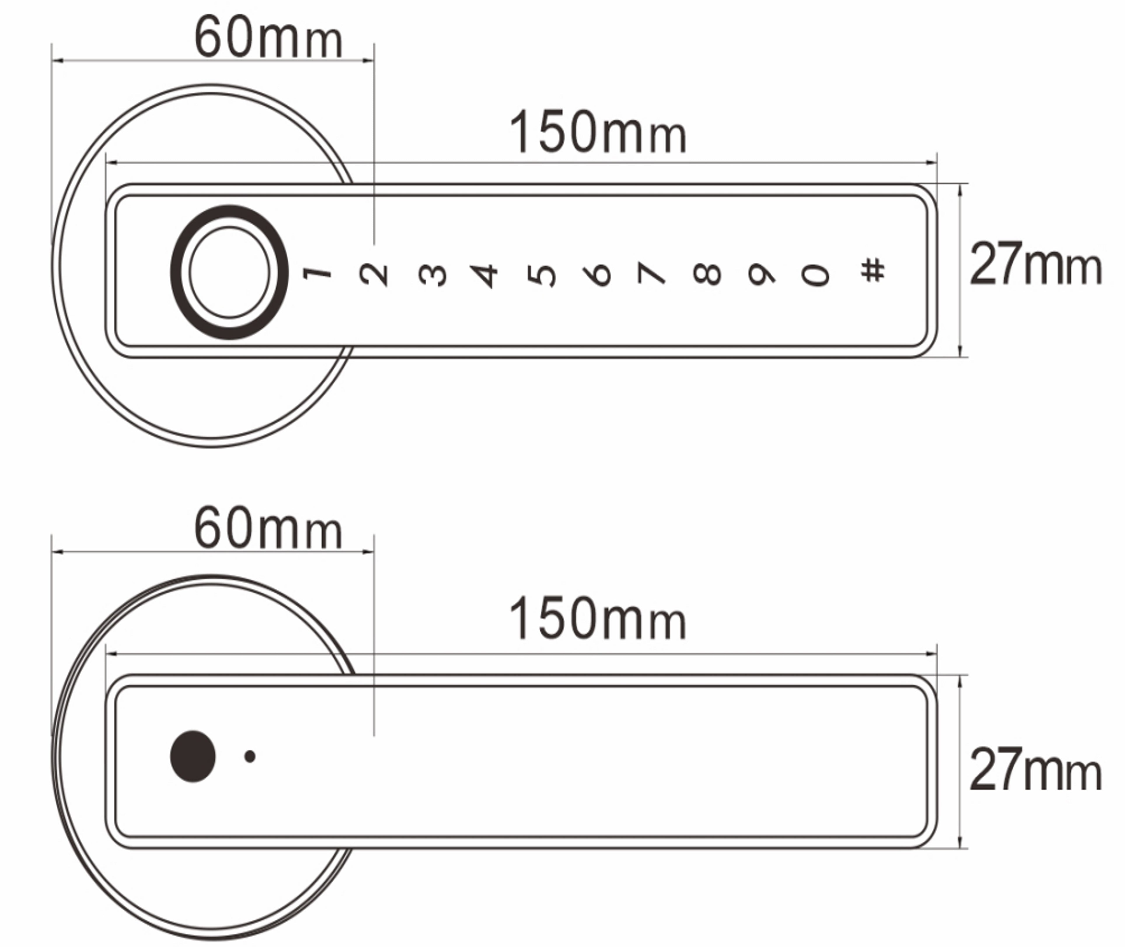 LLAVIN SKYLINK WIFI TUYA APP COLOR NEGRO HUELLA,TARJETA,CODIGO, PESTILLO UNICO O MULTIPLE, USO INTERIOR