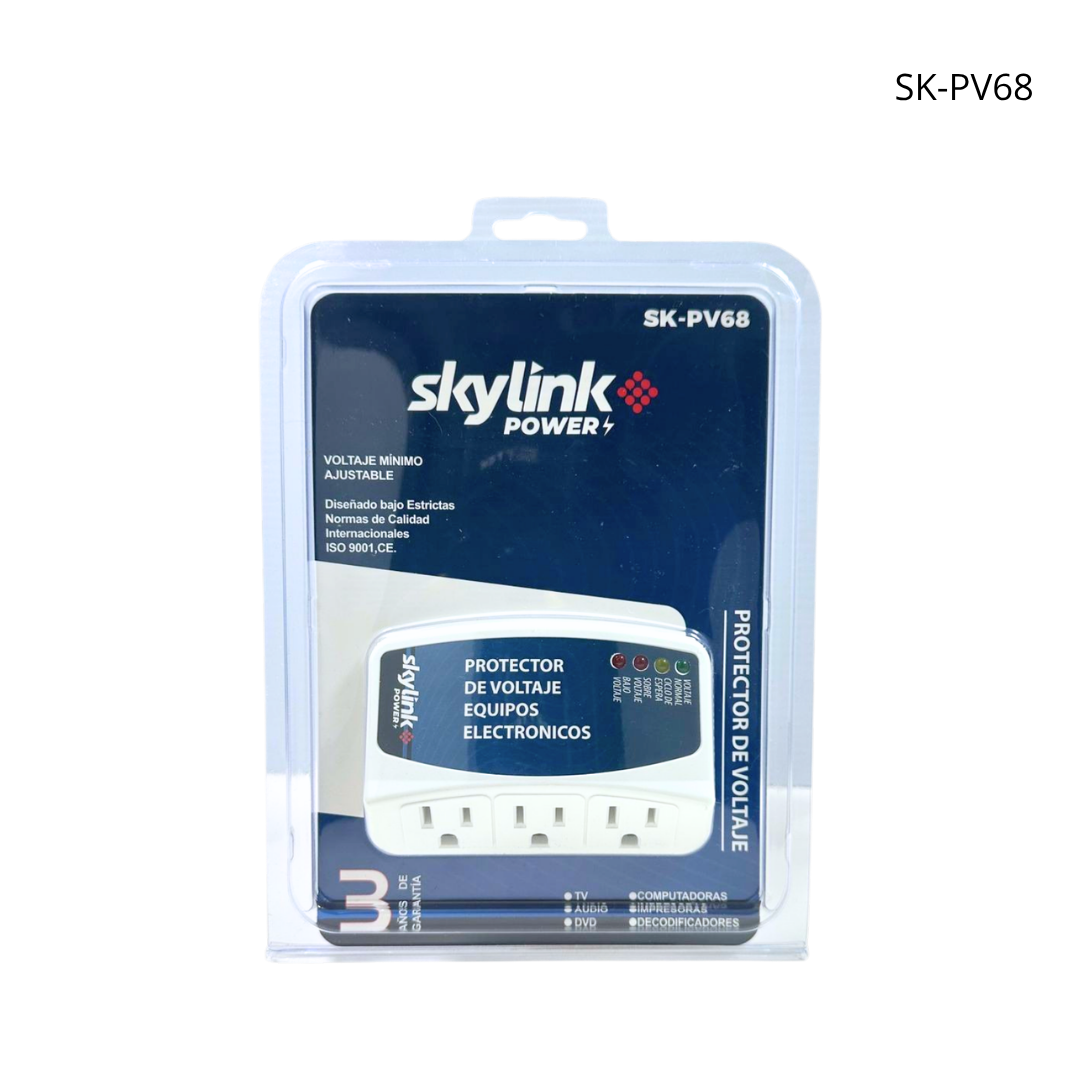 Protector de voltaje SKYLINK 3 conectores 120 V 50/60 Hz 12 A 1440 W 140 Joules