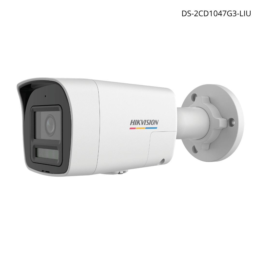Cámara IP HIKVISION bala 4mp ColorVu 3.0 IR blanca 30 mts audio 2.80 mm IP67 | DS-2CD1047G3-LIU