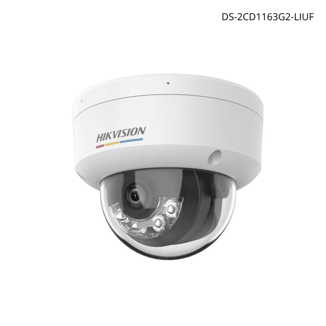 Cámara HIKVISION domo IP 6MP dual light, mic integrado, lente 2.8 mm. 30 mts. IR, IP67 | DS-2CD1163G2-LIUF