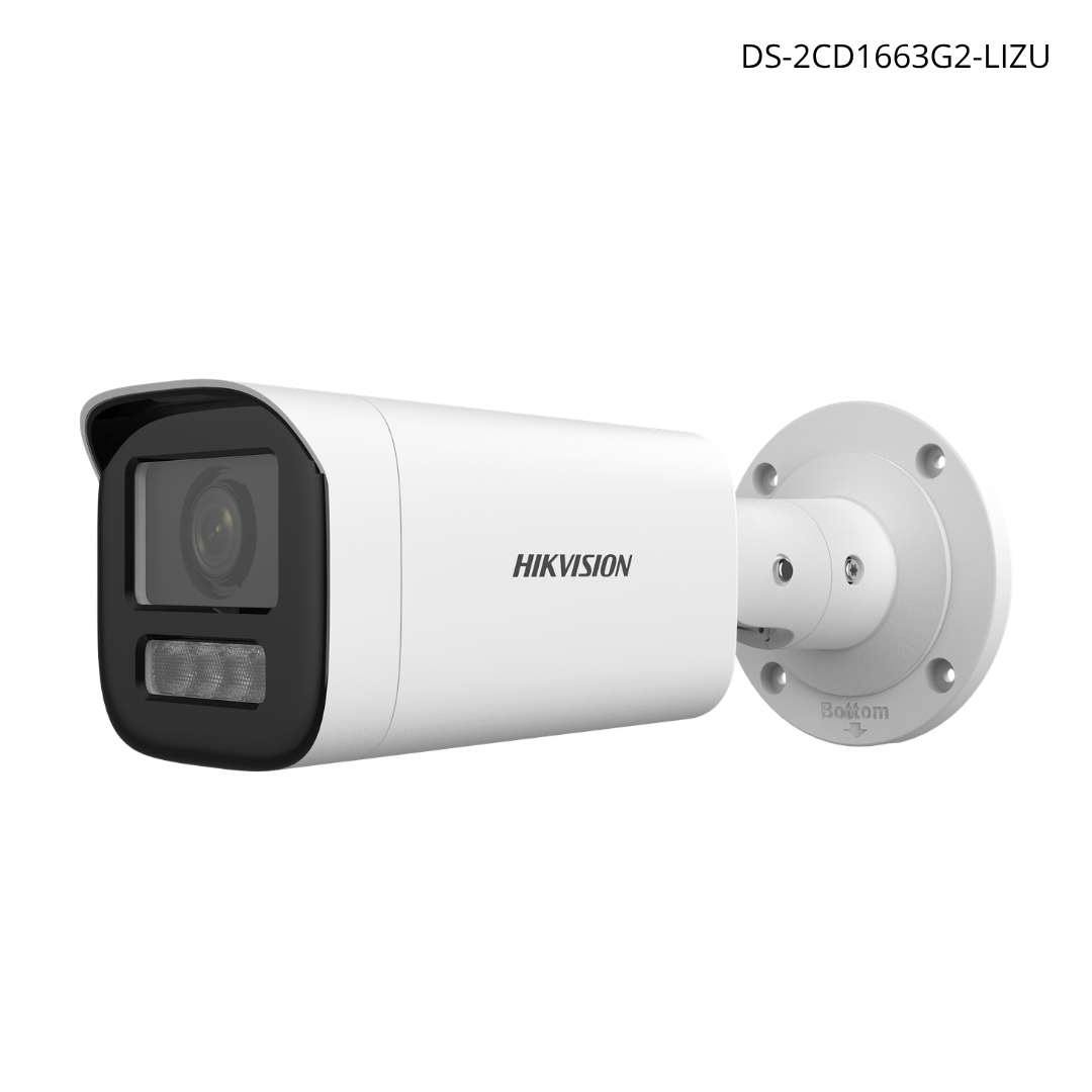 Cámara IP HIKVISION 6MP varifocal 2.8 a 12 mm, micrófono IP67, Smart Hybrid Light SD hasta 512 | DS-2CD1663G2-LIZU