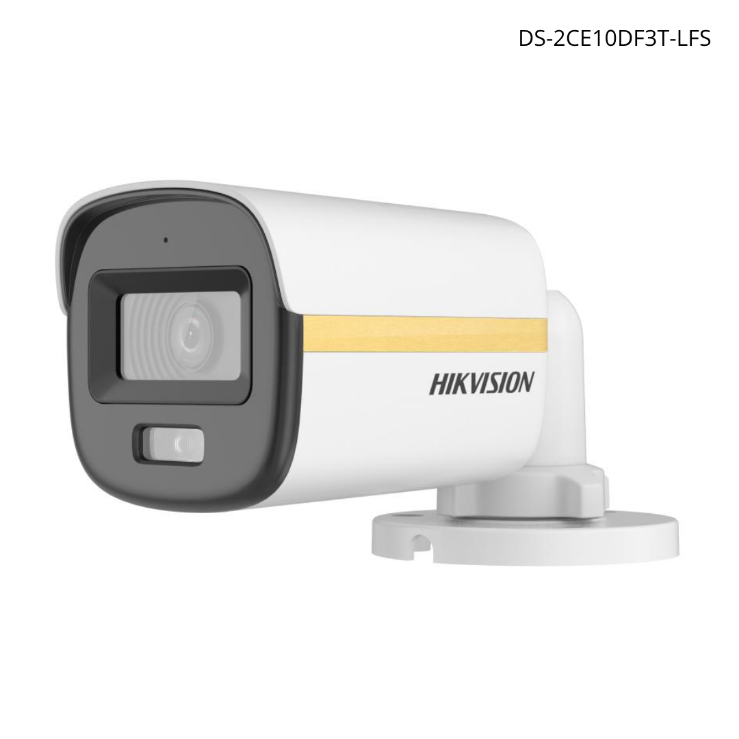 Cámara TurboHD HIKVISION 2 MP bala ColorVu Smart Hybrid Light 20 m 2.8 mm micrófono IP67 | DS-2CE10DF3T-LFS