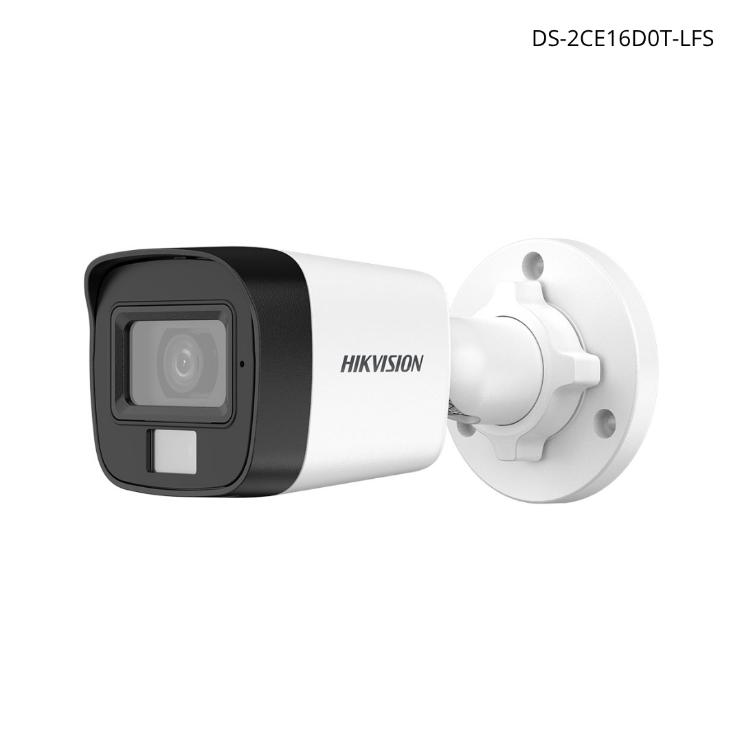 Cámara TurboHD HIKVISION 2 MP, micrófono, Dual Light IR 30 m + 20 m Luz blanca IP67 2.8 mm | DS-2CE16D0T-LFS