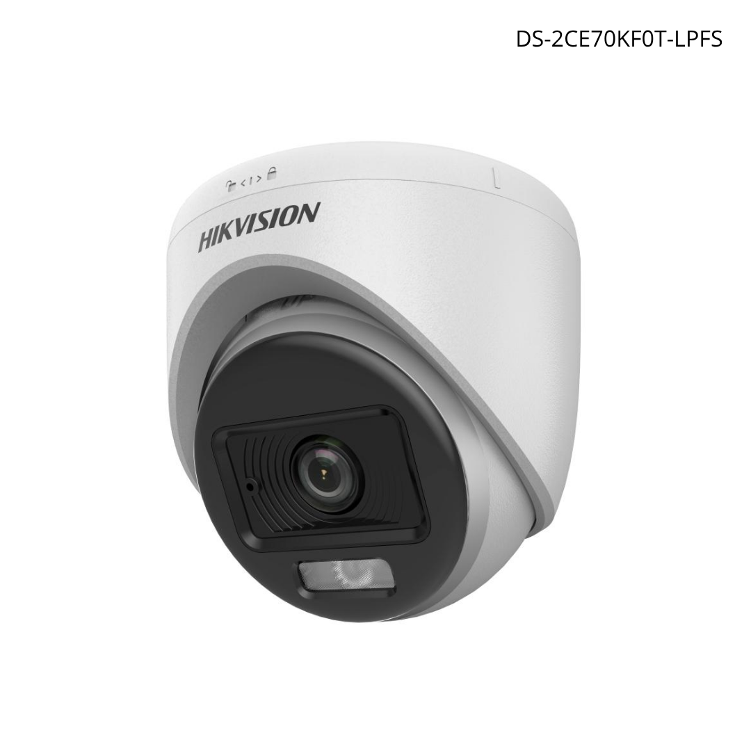 Cámara TurboHD HIKVISION domo 3K ColorVu IR 20 m lente 2.8 mm interior micrófono | DS-2CE70KF0T-LPFS
