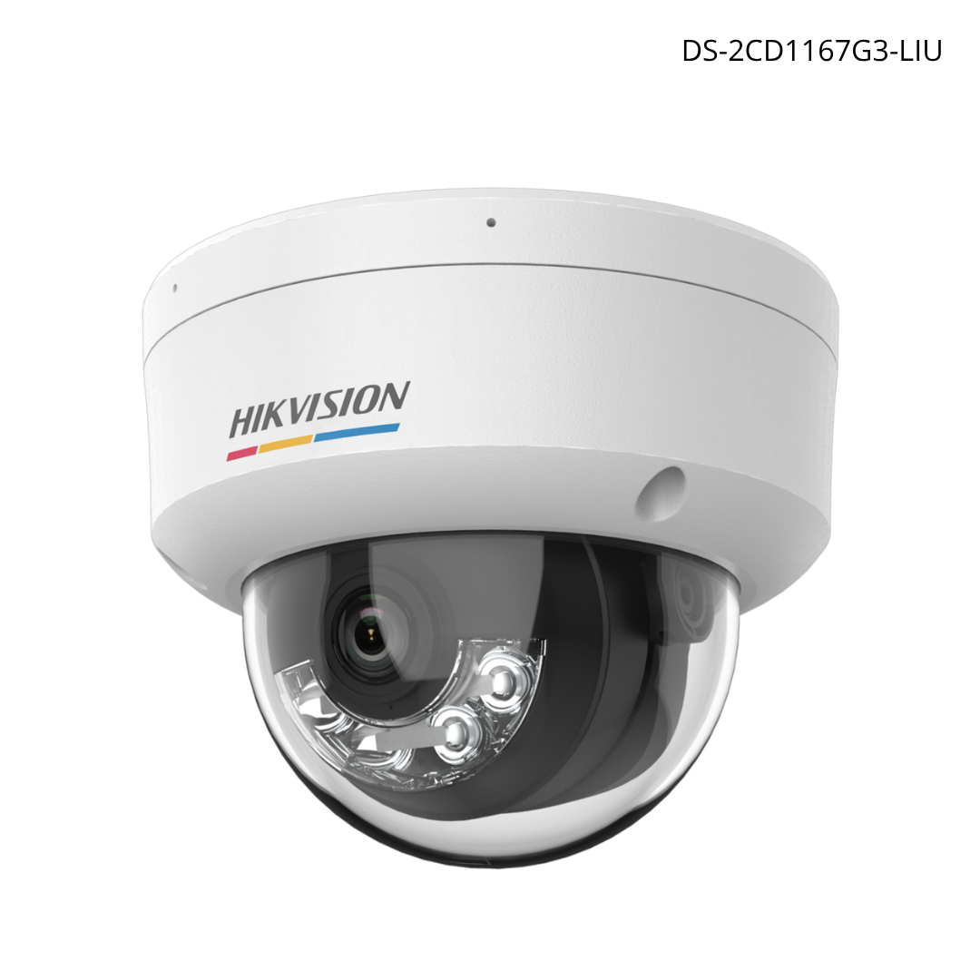 Cámara HIKVISION IP 6 MP ColorVu 3.0 IR 30 m, micrófono, SD hasta 512, IP67, IK08 | DS-2CD1167G3-LIU