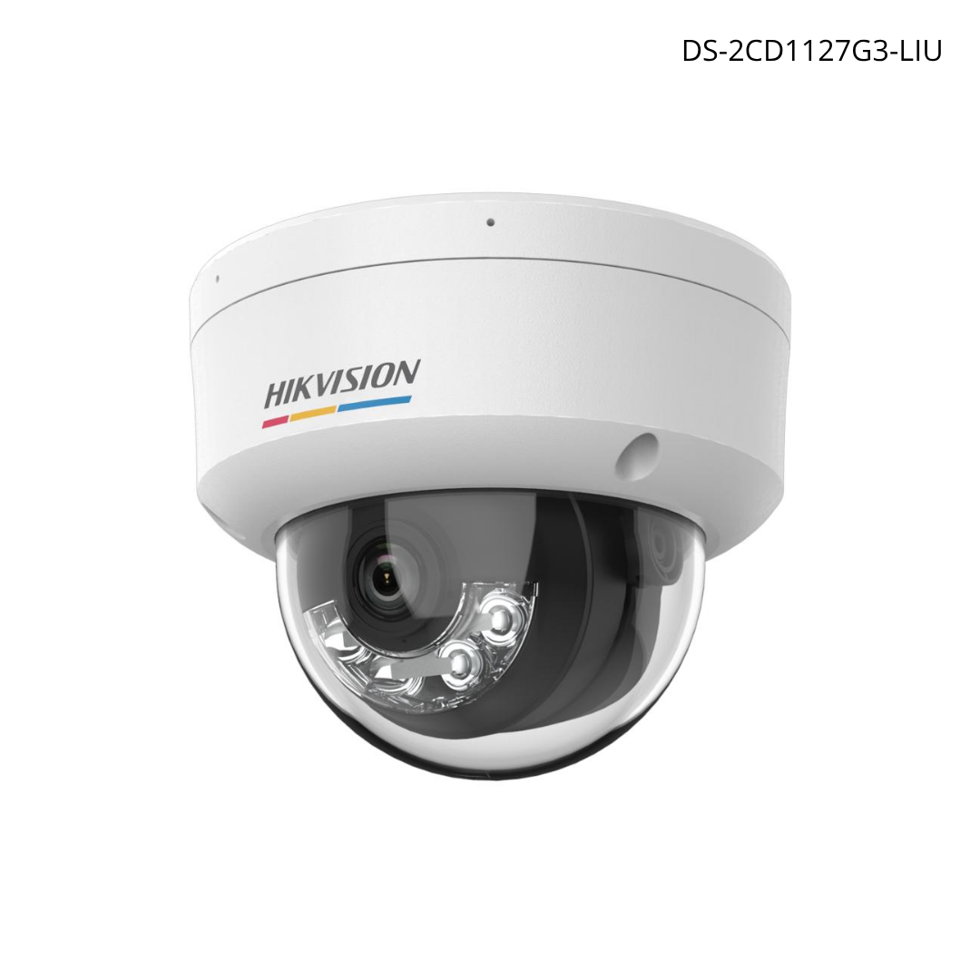 Cámara HIKVISION IP 2 MP ColorVu 3.0 IR 30 m Lente 2.8 SD hasta 512 IP67 IK08 H265+ | DS-2CD1127G3-LIU
