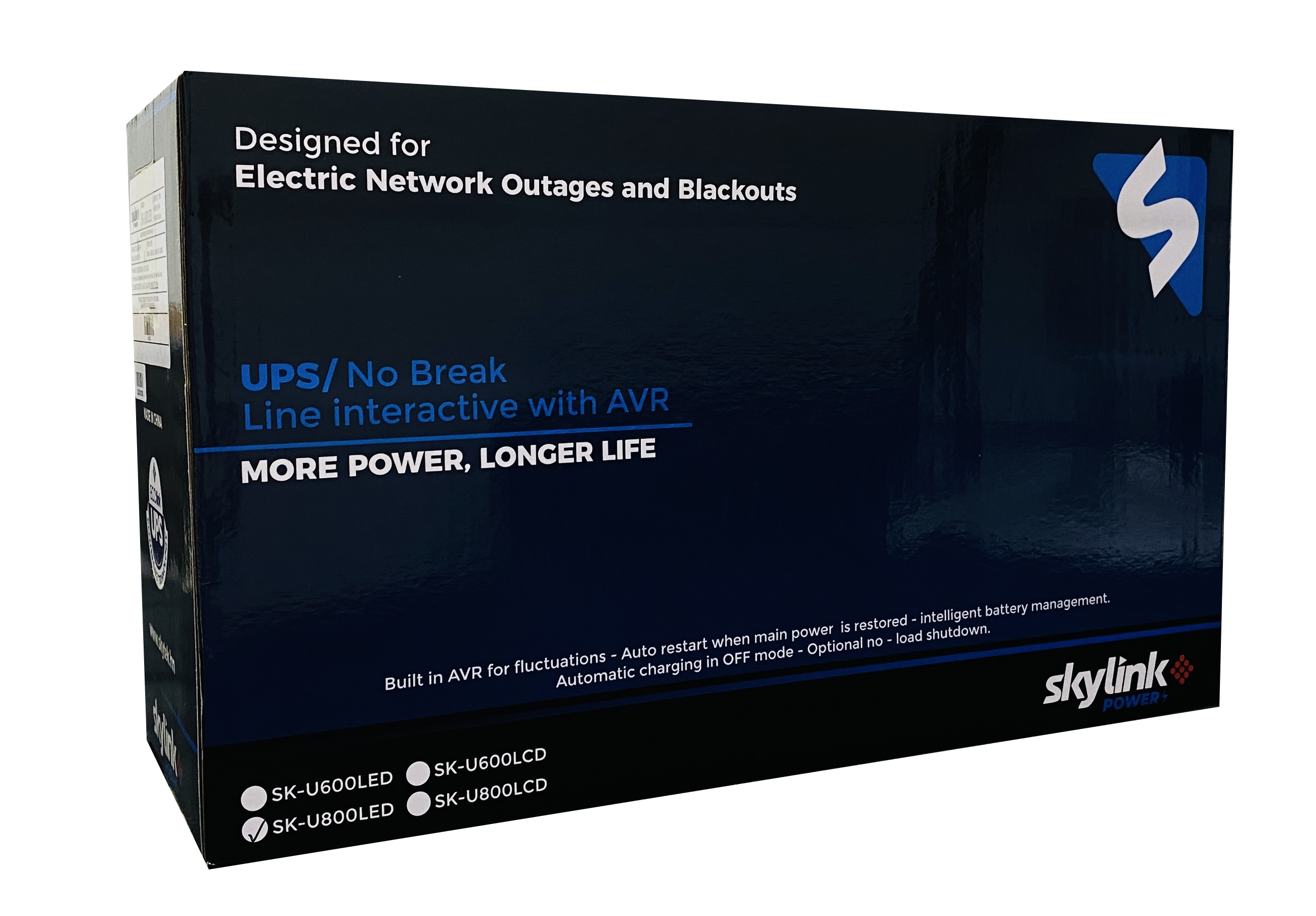 UPS Skylink de 800VA/510W, Linea Interactiva, 120 VCA, regulador de Voltaje.