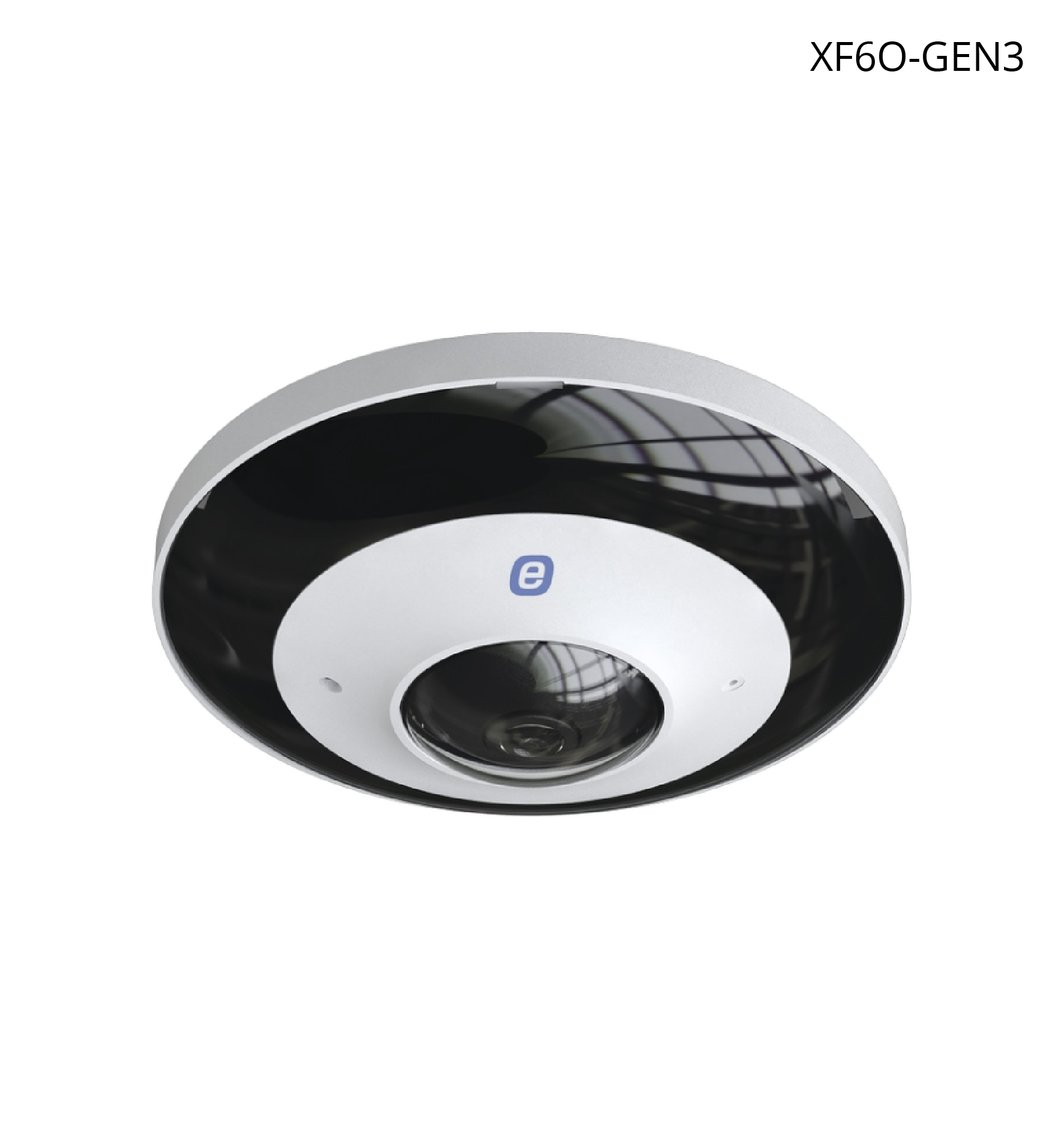 Cámara E-Series GEN3, Fisheye IP 6MP, POE, 30 MTS IR, IP67, Lente 1.1 mm, NDAA Certificado, 360°.