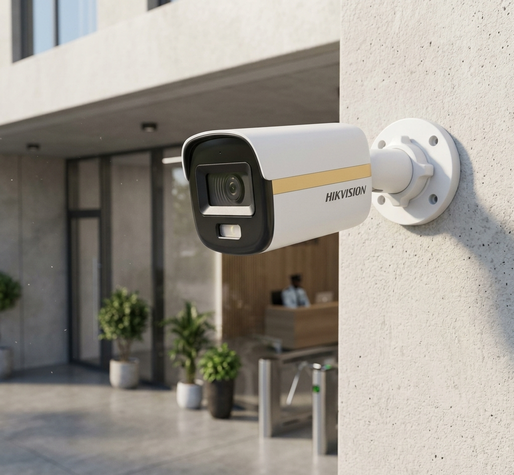 Cámara TurboHD HIKVISION 2 MP bala ColorVu Smart Hybrid Light 20 m 2.8 mm micrófono IP67 | DS-2CE10DF3T-LFS