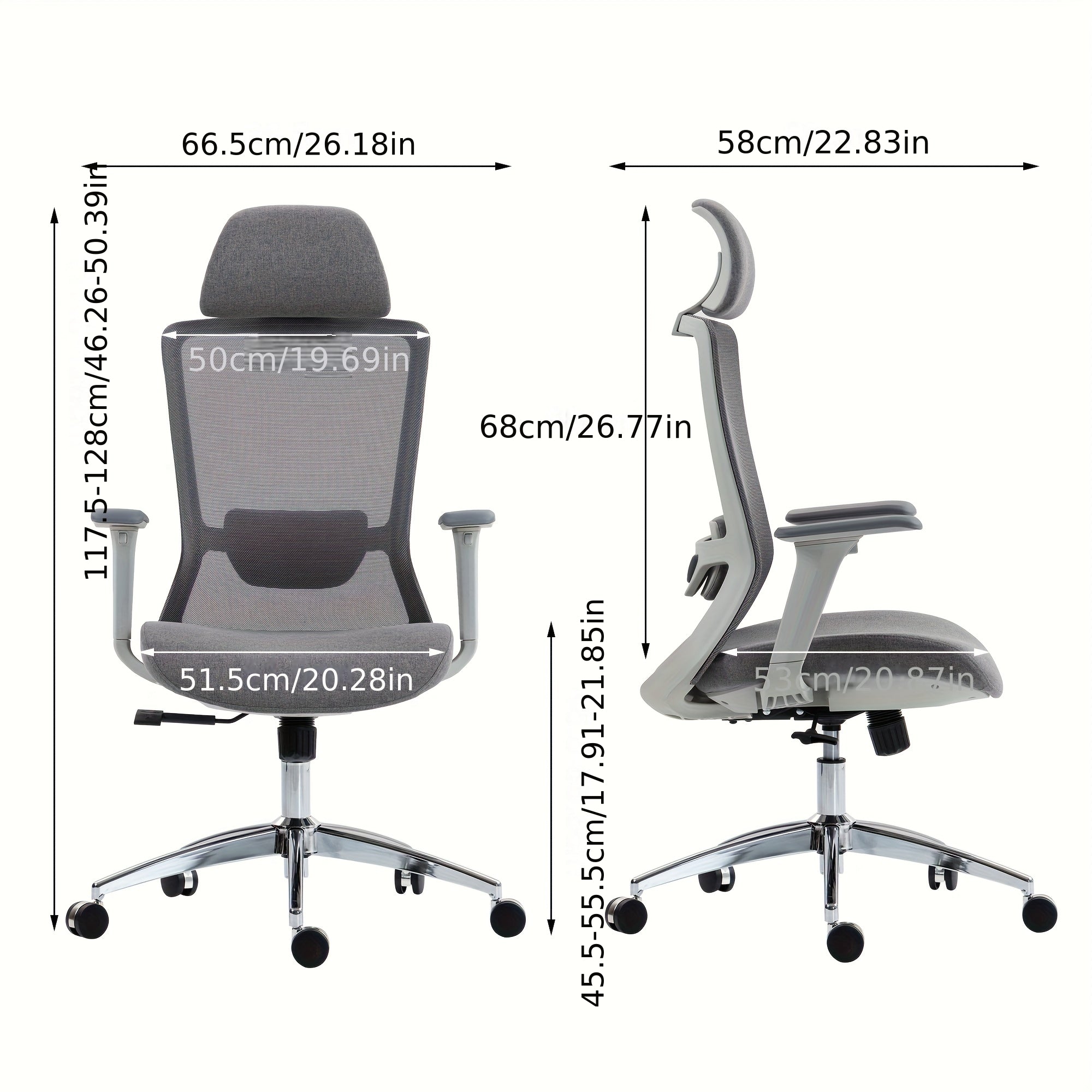 Silla SIT ejecutiva de oficina 300 lb, en color negro o gris nylon, poliéster, transpirable, tela | SIT-8322H-BK | SIT-8322H-GR