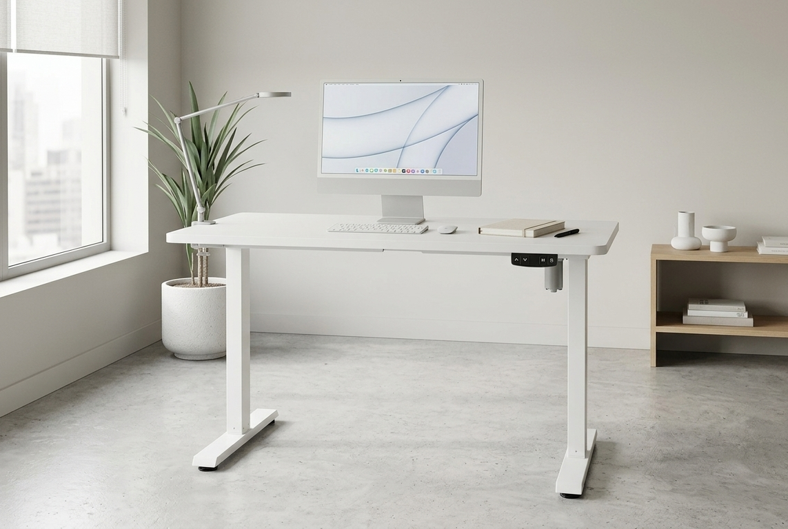 Mesa de trabajo SIT color negra o blanca ajustable eléctrica 120W x 60D x 75–120H cm. SIT-DELECTBK/ SIT-DELECW