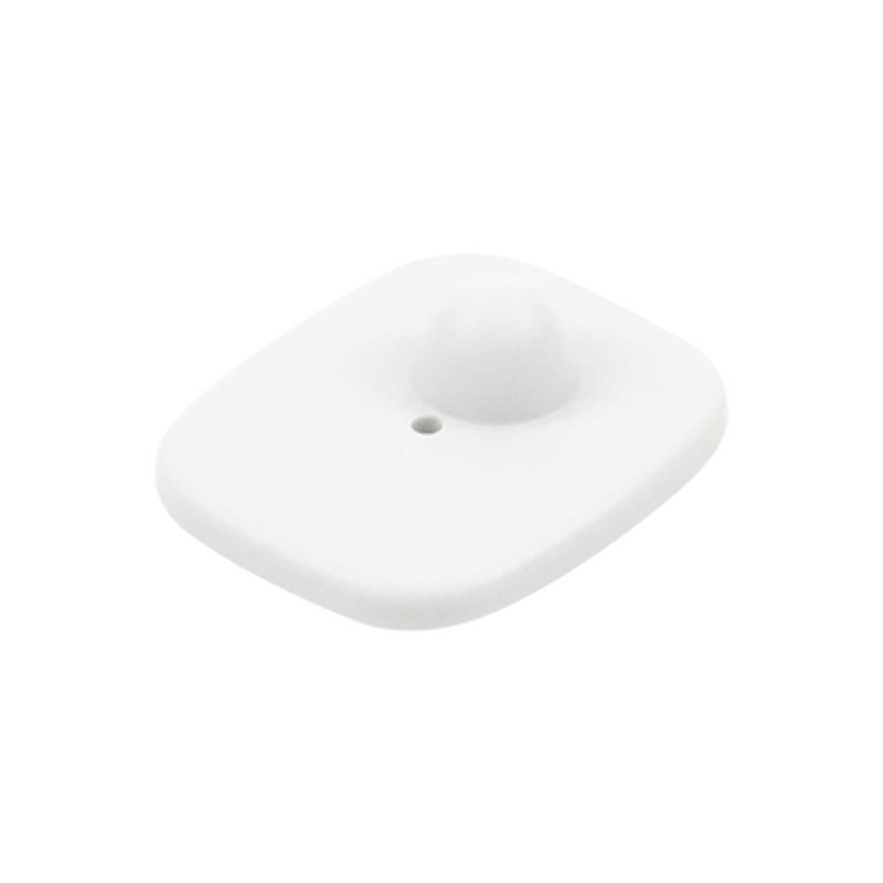 Paquete de 100 tags RF century, para ropa tipo mini cuadro color blanco