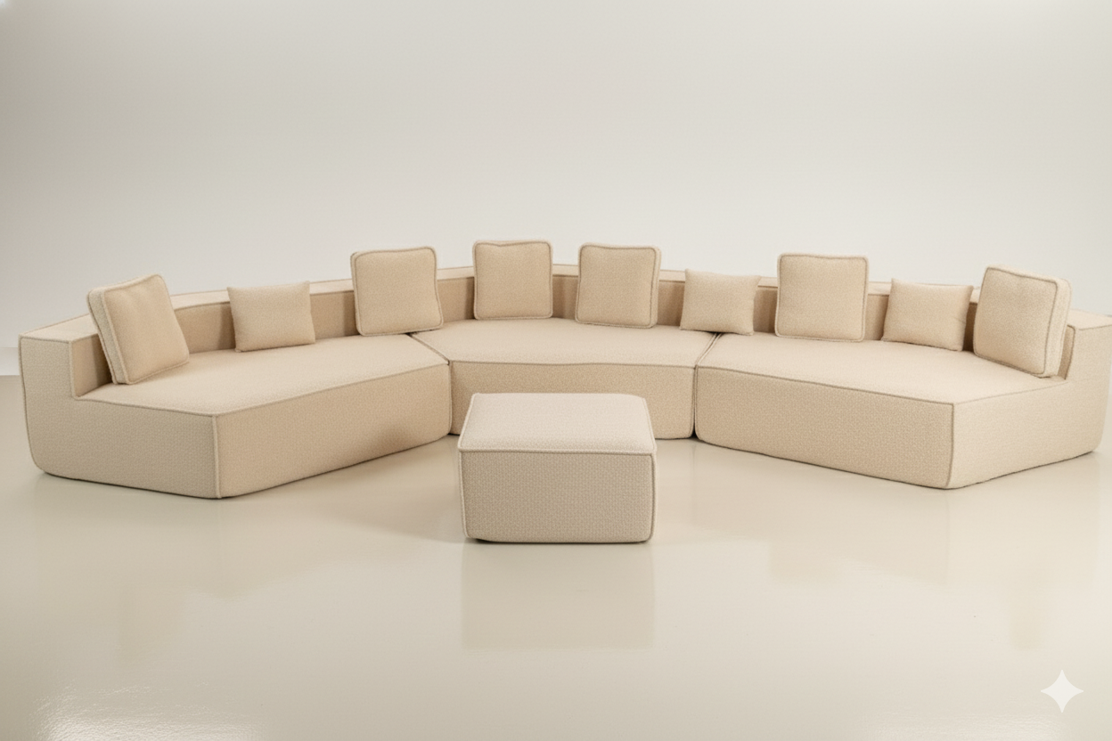 Sofá SIT Tessa foam de alta densidad color beige o gris azul / medida 460 x 198.5 x 66.5 cm SIT-TESSA