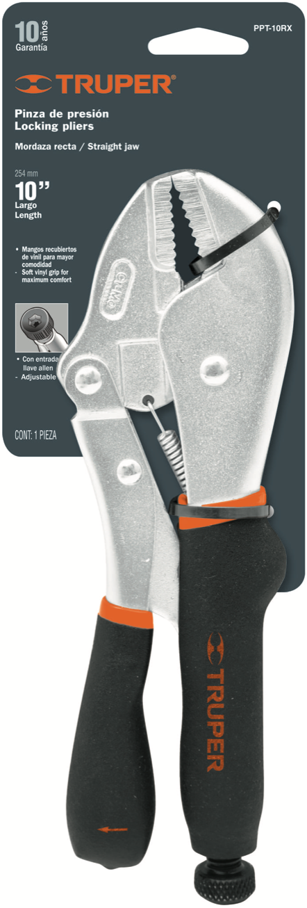 Llave de Presión Recta / Perra / 10 Pulgadas / Truper.