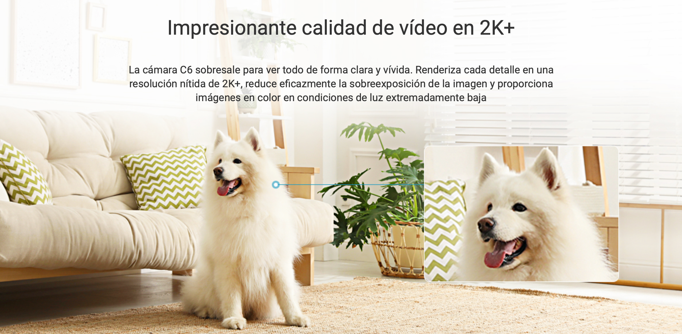 Cámara EZVIZ Wifi, 4MP, 360° para Interior, Audio Bidireccional, Visión Nocturna a Color.