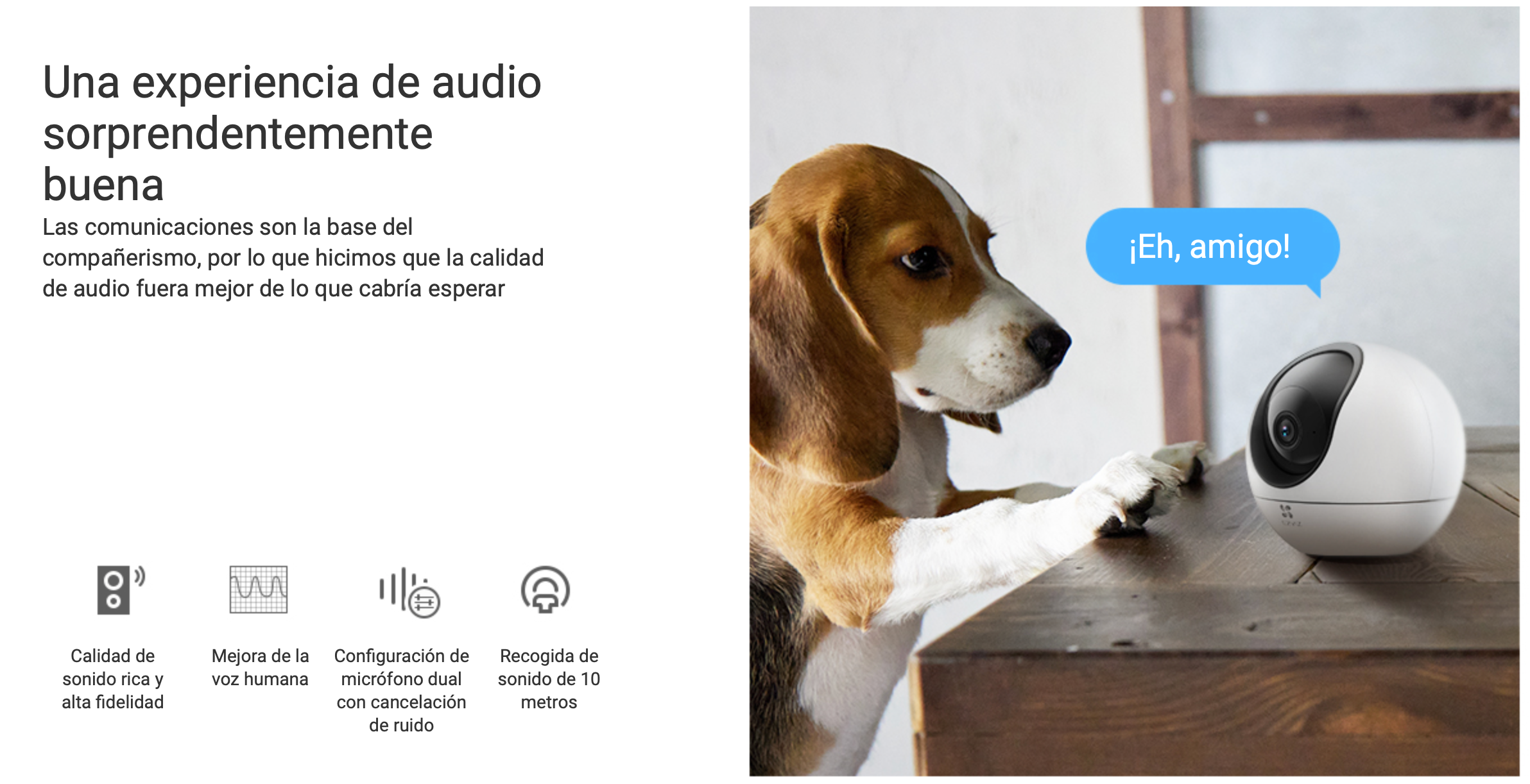 Cámara EZVIZ Wifi, 4MP, 360° para Interior, Audio Bidireccional, Visión Nocturna a Color.